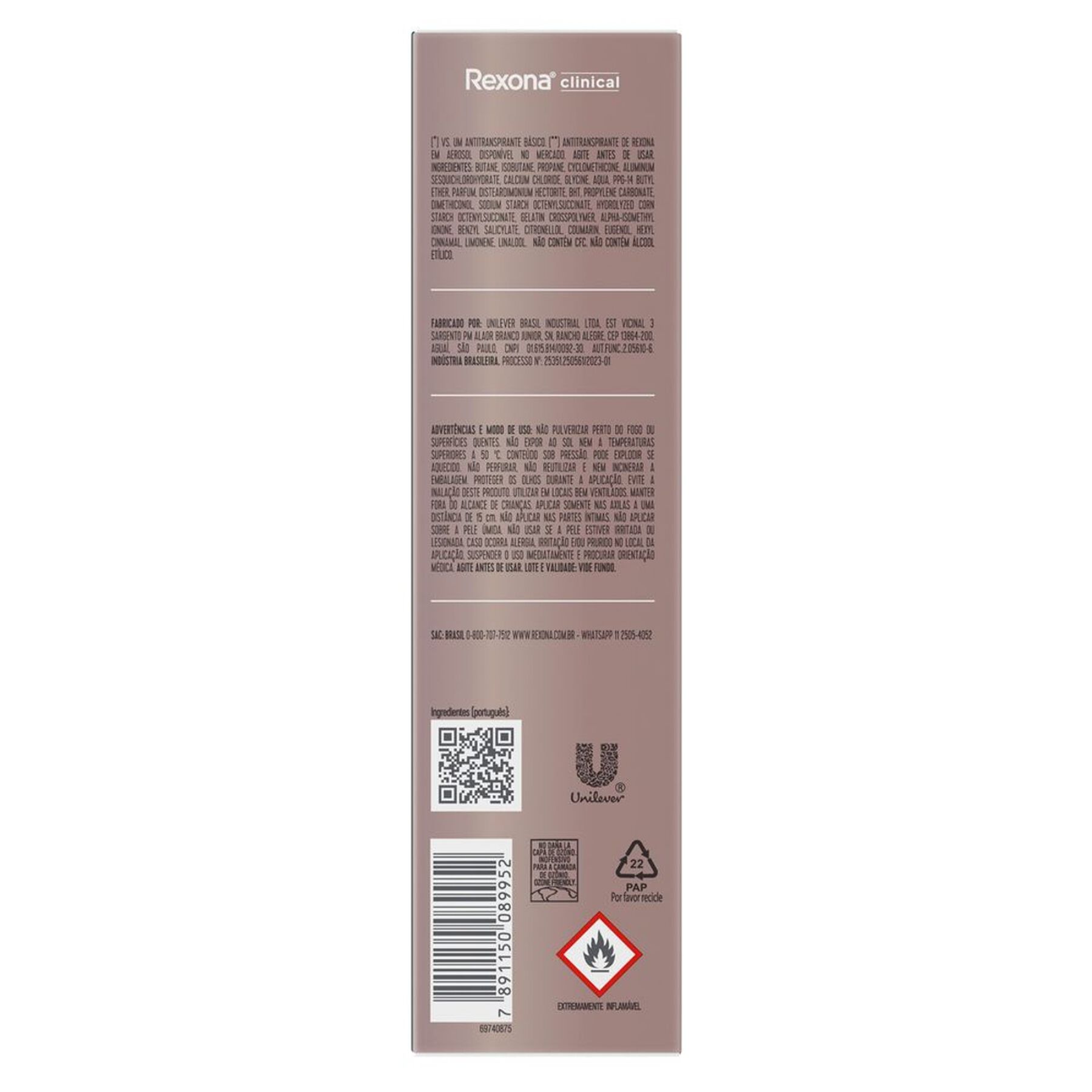 Antitranspirante Aerossol Refresh Rexona Clinical 150ml