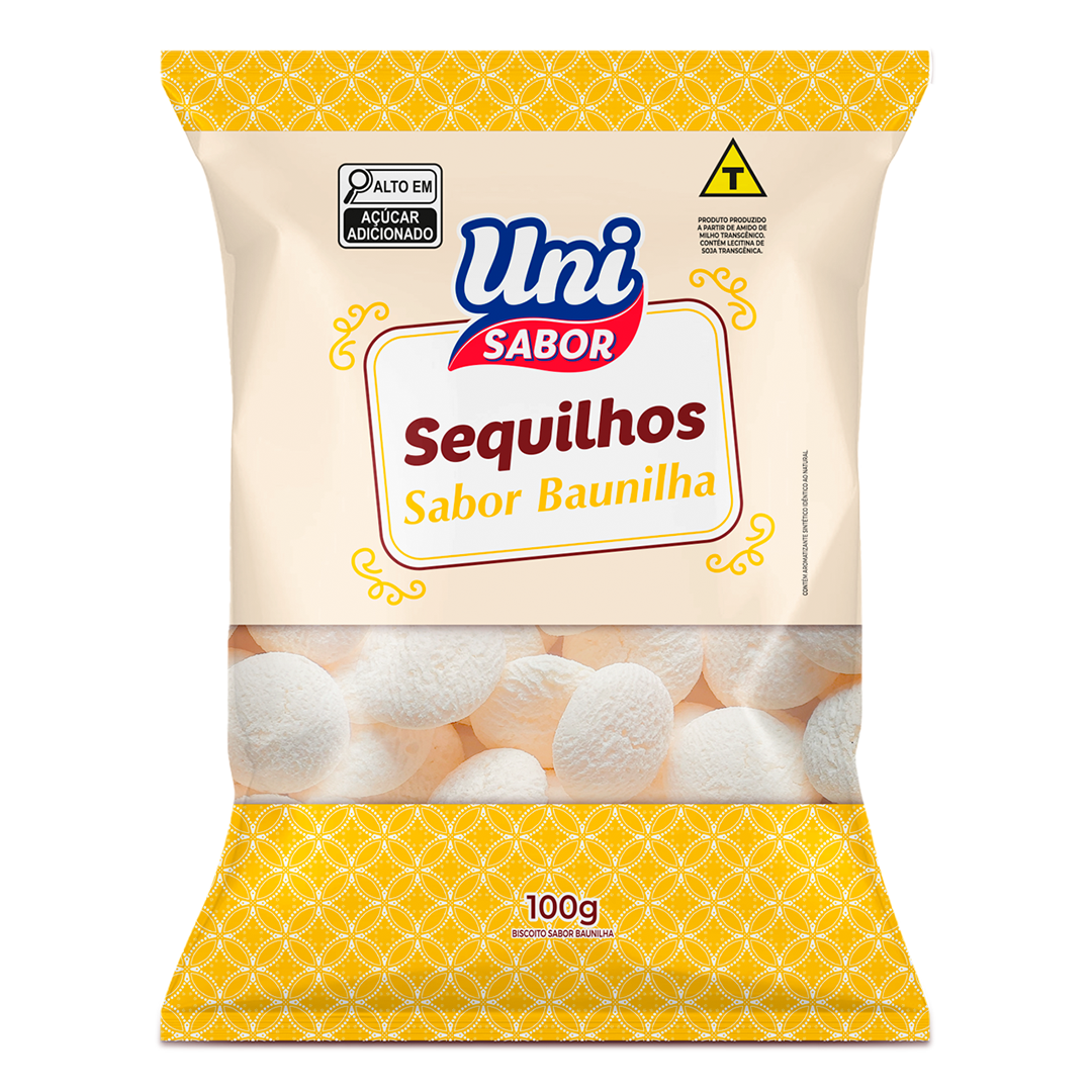Biscoito Sequilhos Baunilha Uni Sabor Pacote 100g