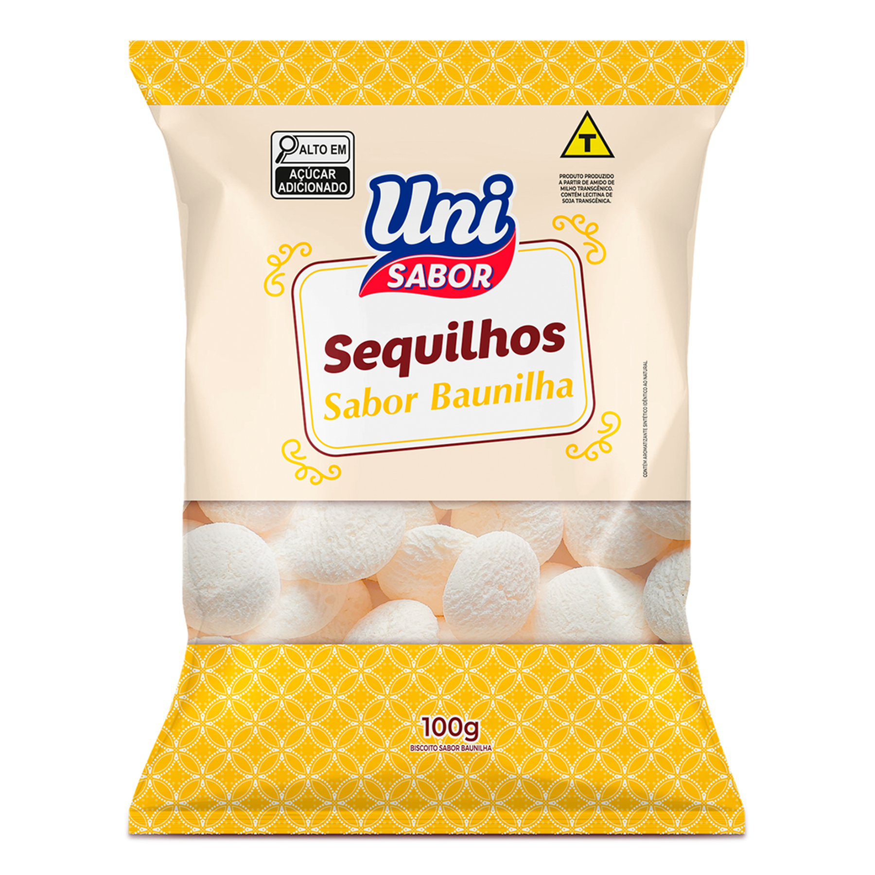 Biscoito Sequilhos Baunilha Uni Sabor Pacote 100g