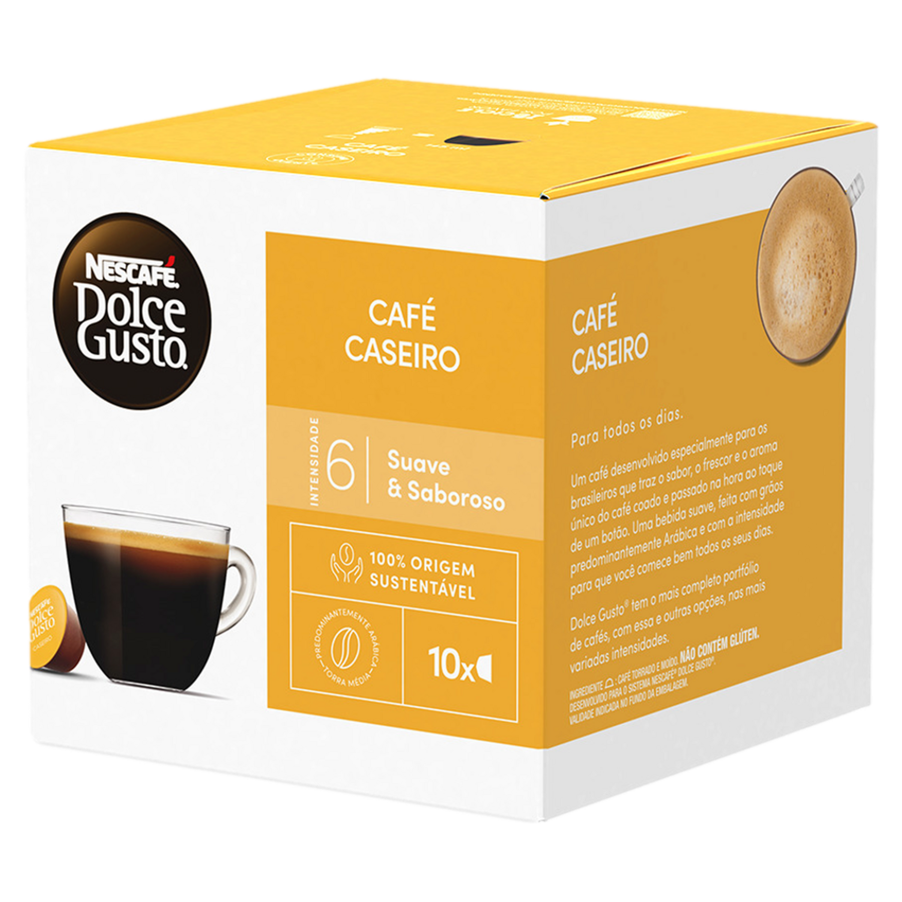 Café em Cápsula Torrado e Moído Caseiro Dolce Gusto Nescafé Caixa C/10 Unidades