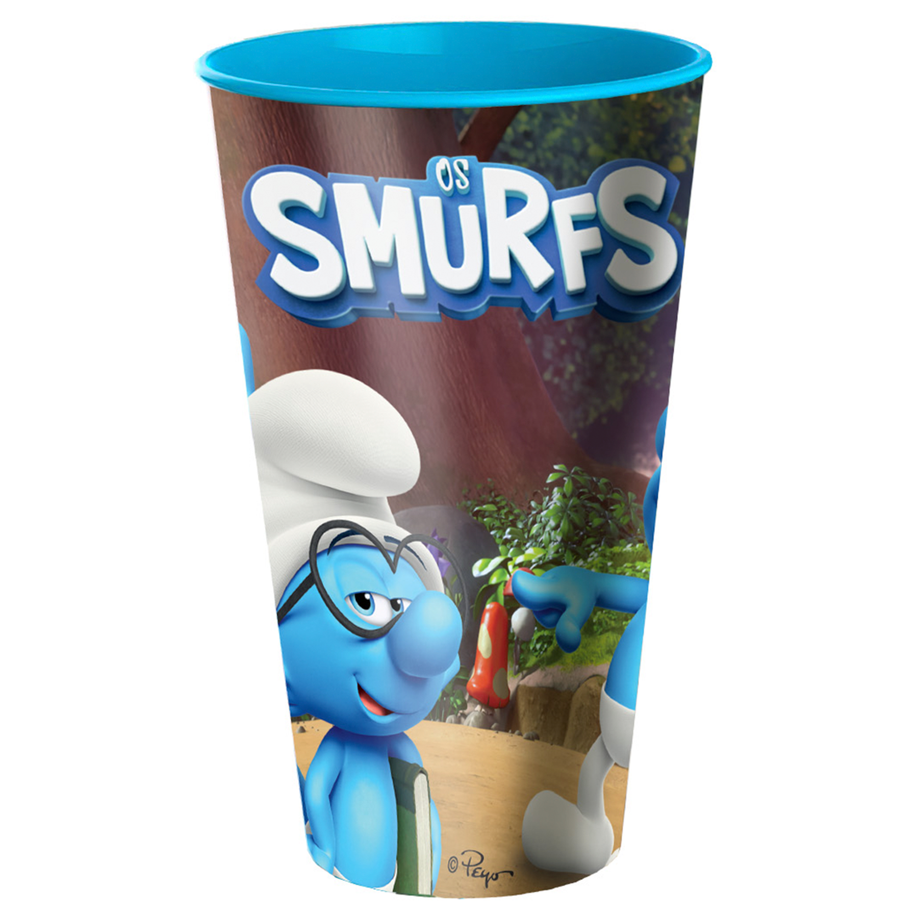 Ovo de P&aacute;scoa ao Leite Os Smurfs Montev&eacute;rgine 80g - Vem com 01 Copo Sortido