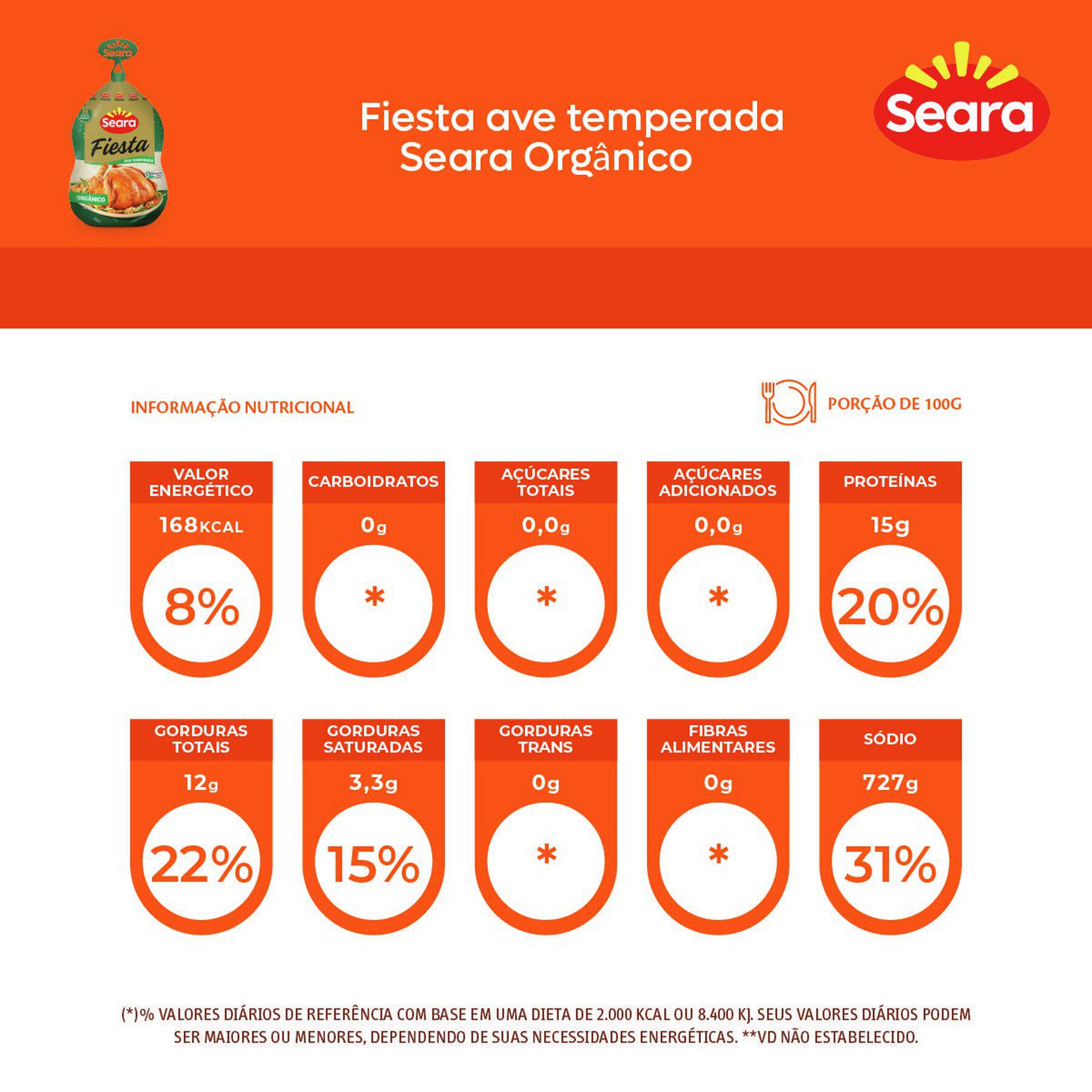 Fiesta Ave Temperada Seara Orgânico aprox. 4.300g