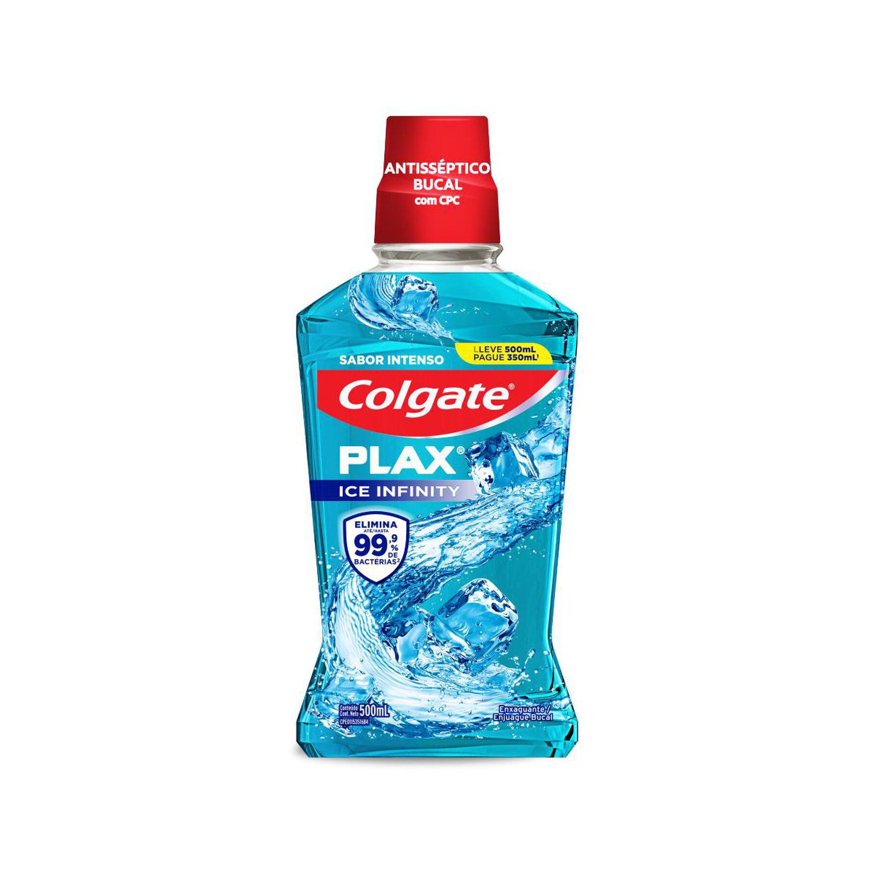 Enxaguante Bucal Plax Ice Infinity Colgate Frasco 500ml - Embalagem Leve 500ml Pague 350ml&nbsp;