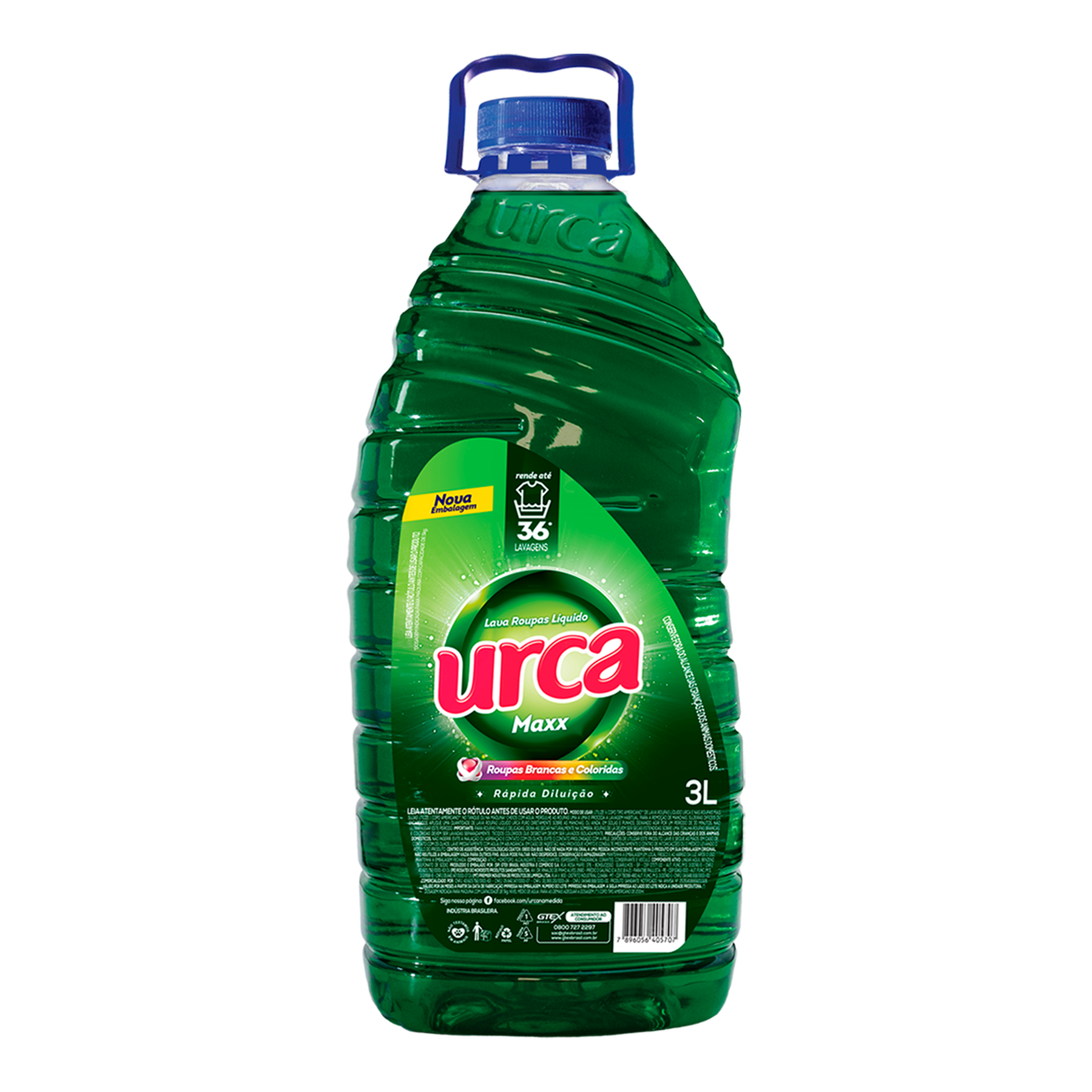 Sab&atilde;o L&iacute;quido Lava Roupas Verde Urca Maxx Gal&atilde;o 3l&nbsp;