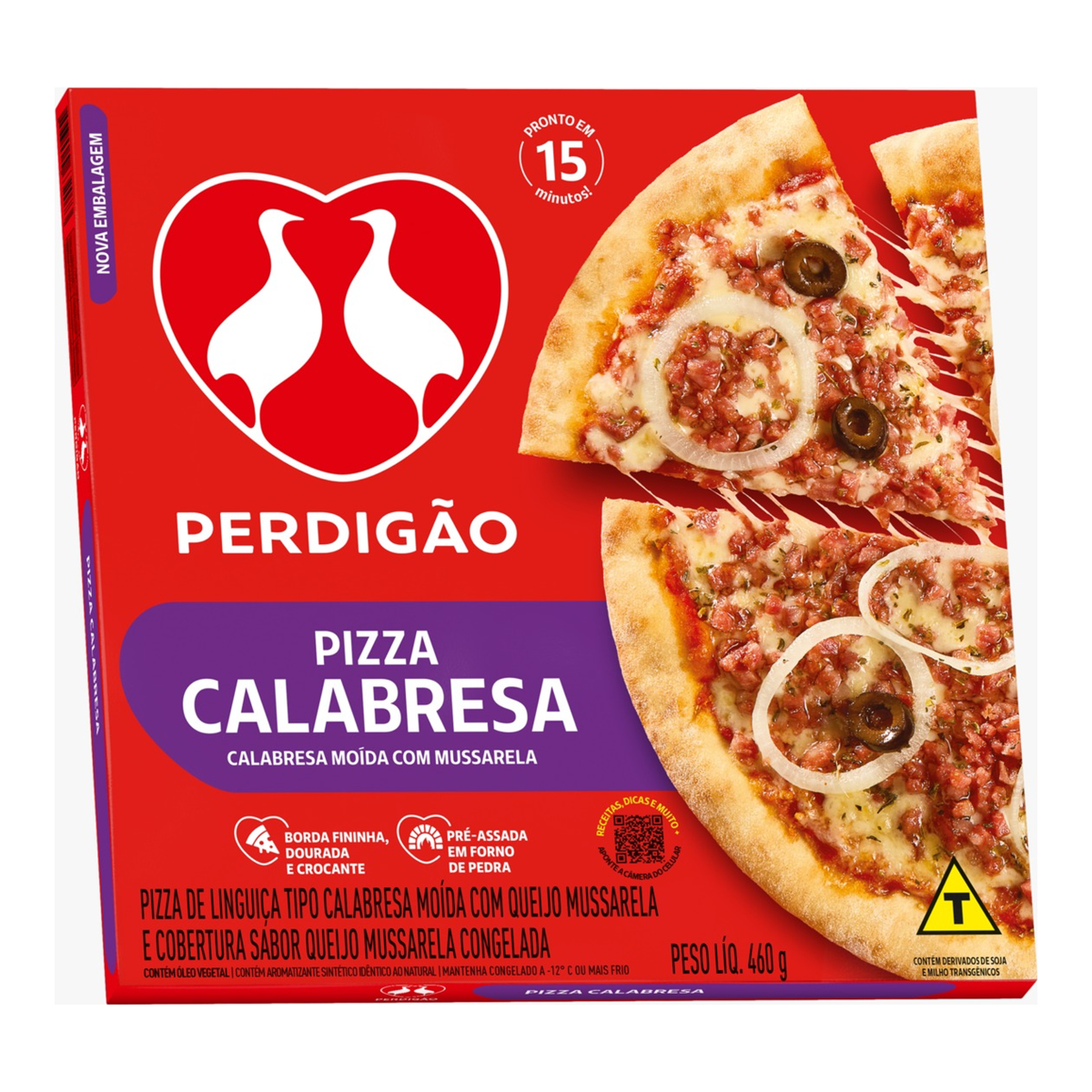 Pizza Calabresa Mo&iacute;da Perdig&atilde;o Caixa 460g