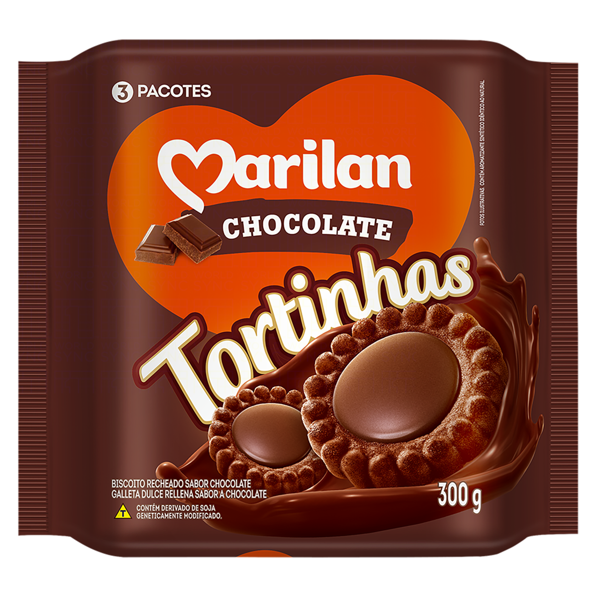 Biscoito Recheado Chocolate Tortinhas Marilan Pacote 300g