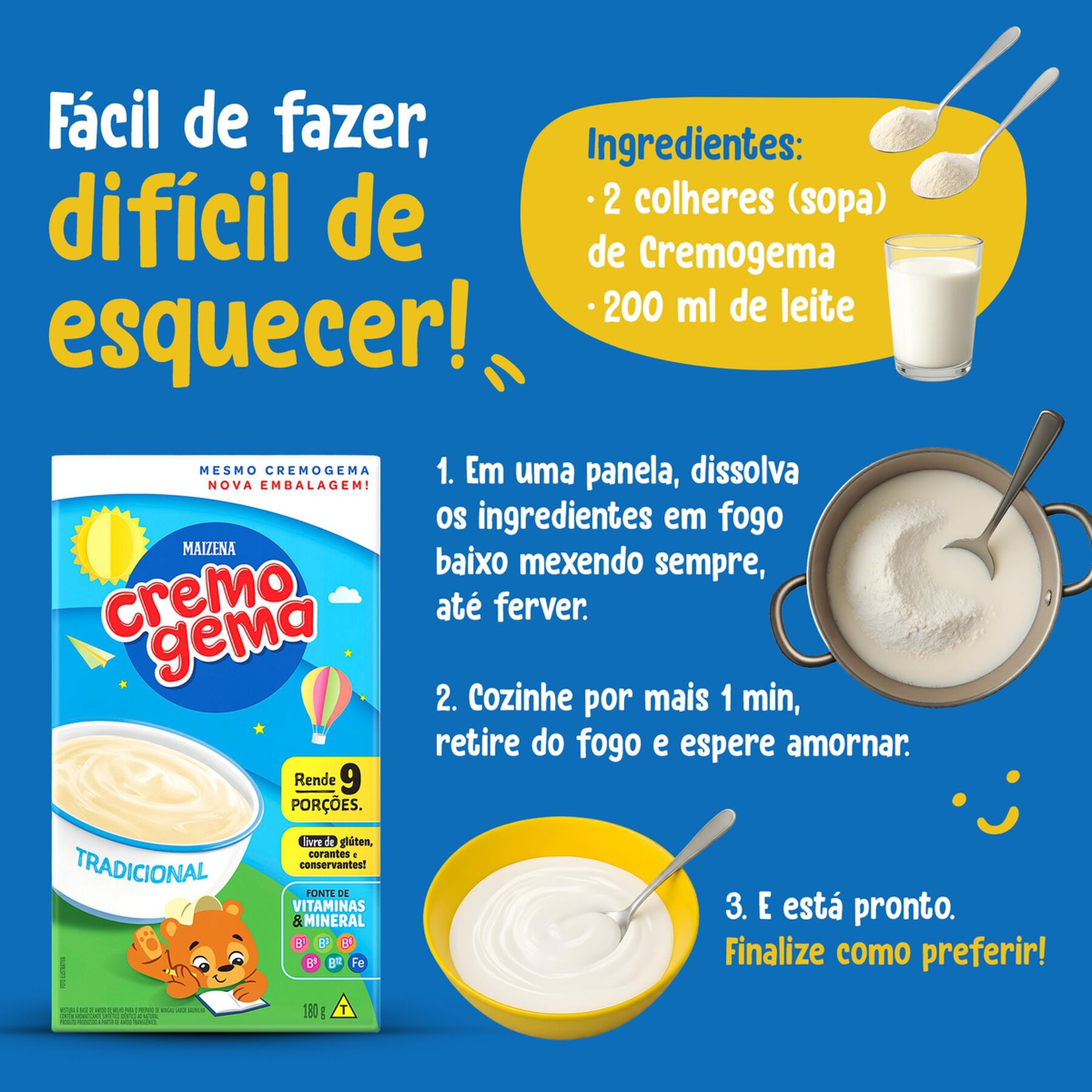 Mingau Tradicional Cremogema Maizena Caixa 180g