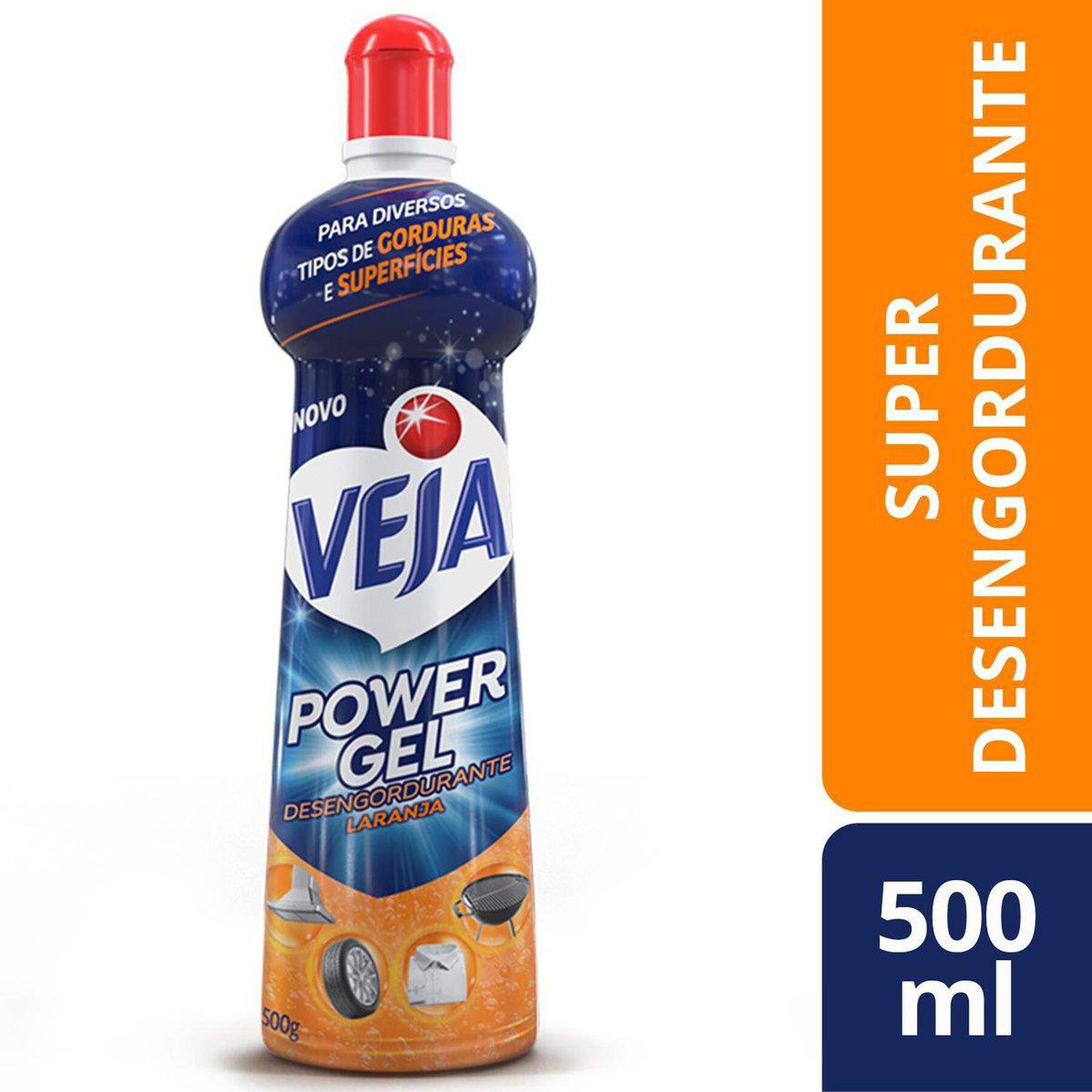 Limpador Desengordurante Laranja Veja Power Gel Squeeze 500ml