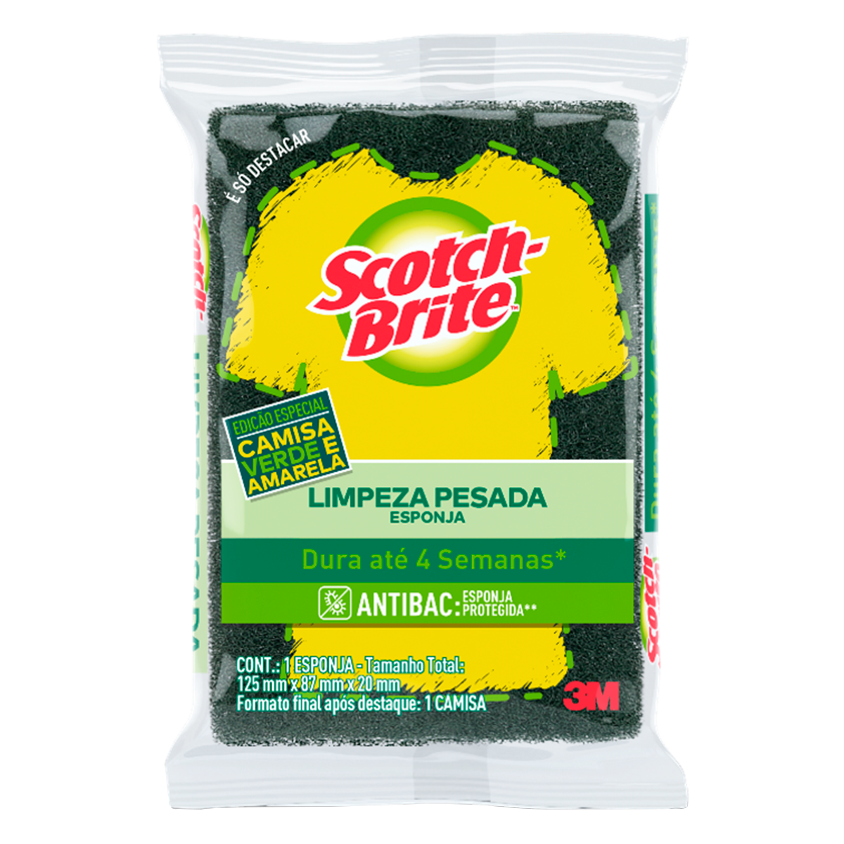 Esponja Limpeza Pesada Scotch-Brite - Edi&ccedil;&atilde;o Especial Camisa