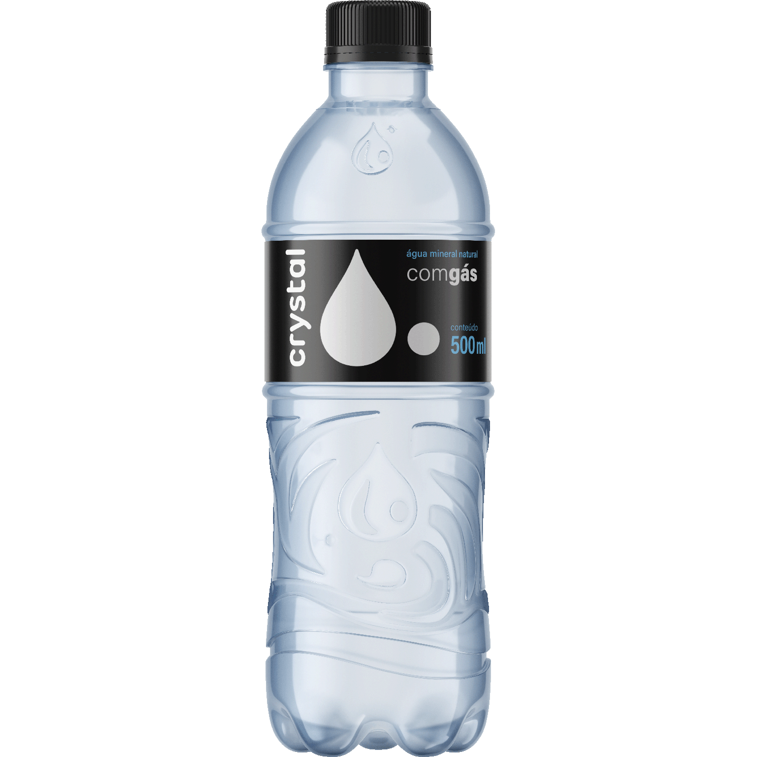 &Aacute;gua Mineral Natural com G&aacute;s Crystal Garrafa 500ml