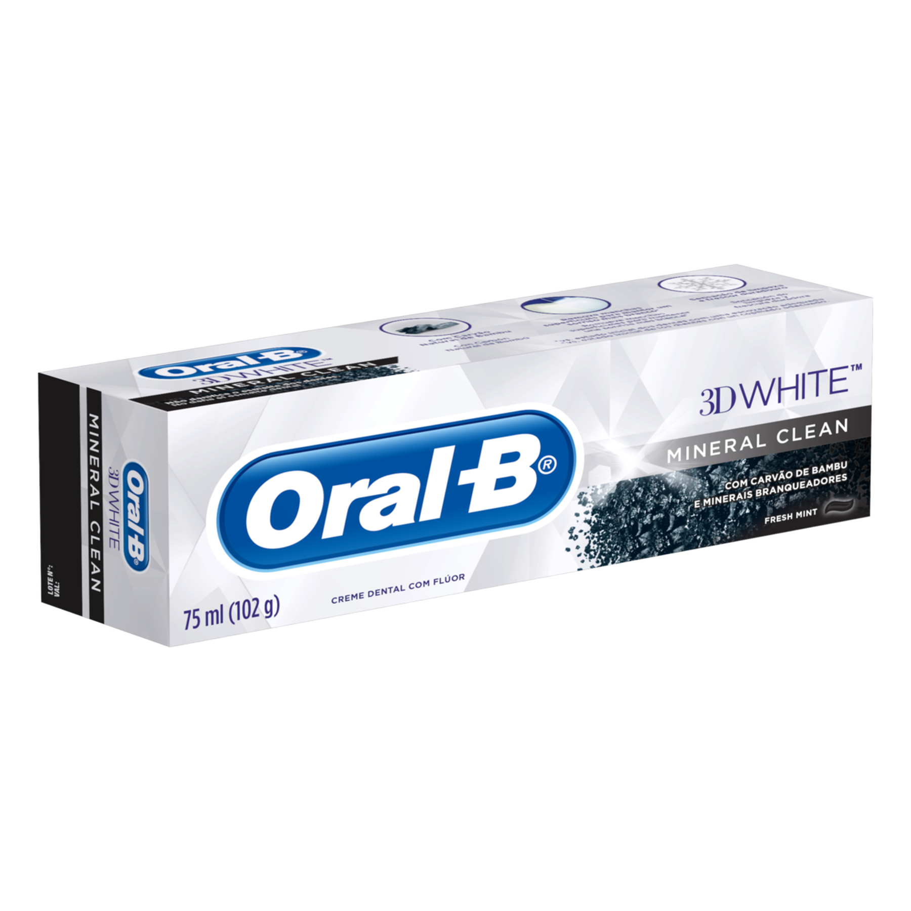 Creme Dental Mineral Clean Fresh Mint 3D White Oral-B Caixa 102g