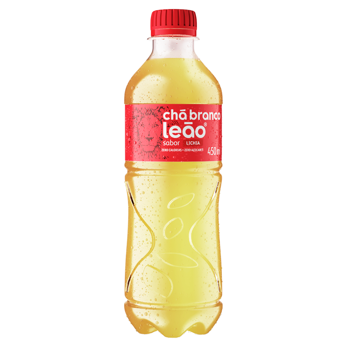 Ch&aacute; Branco Lichia Zero A&ccedil;&uacute;car Le&atilde;o Garrafa 450ml