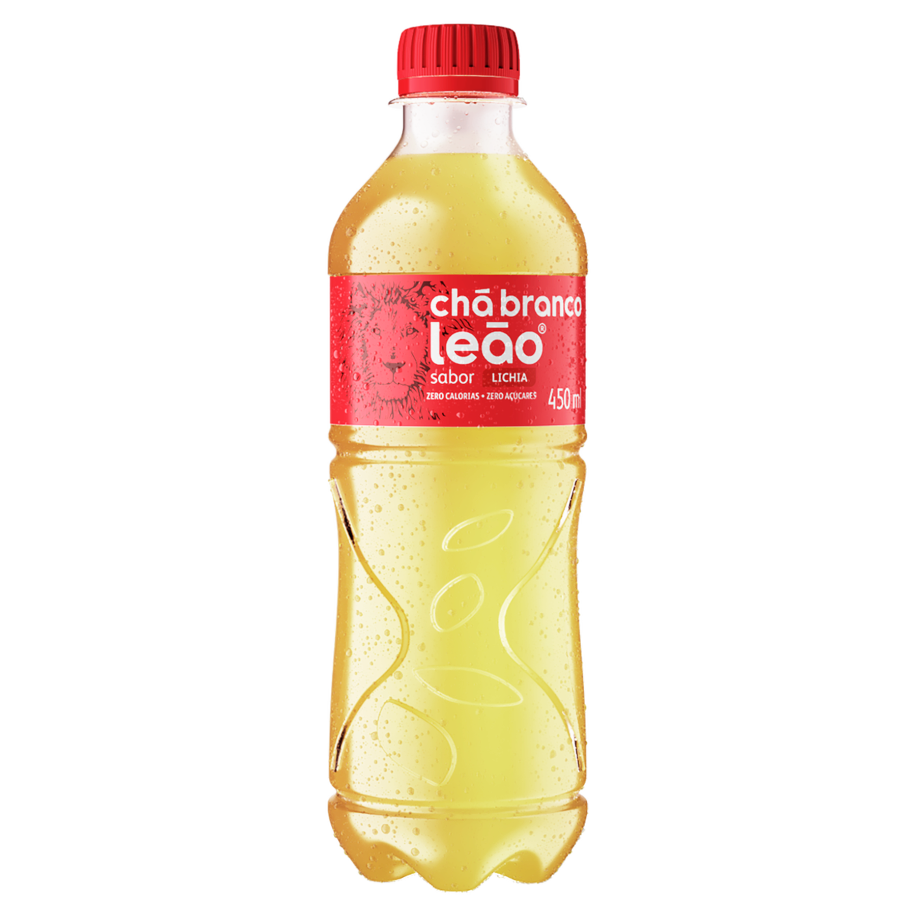 Ch&aacute; Branco Lichia Zero A&ccedil;&uacute;car Le&atilde;o Garrafa 450ml