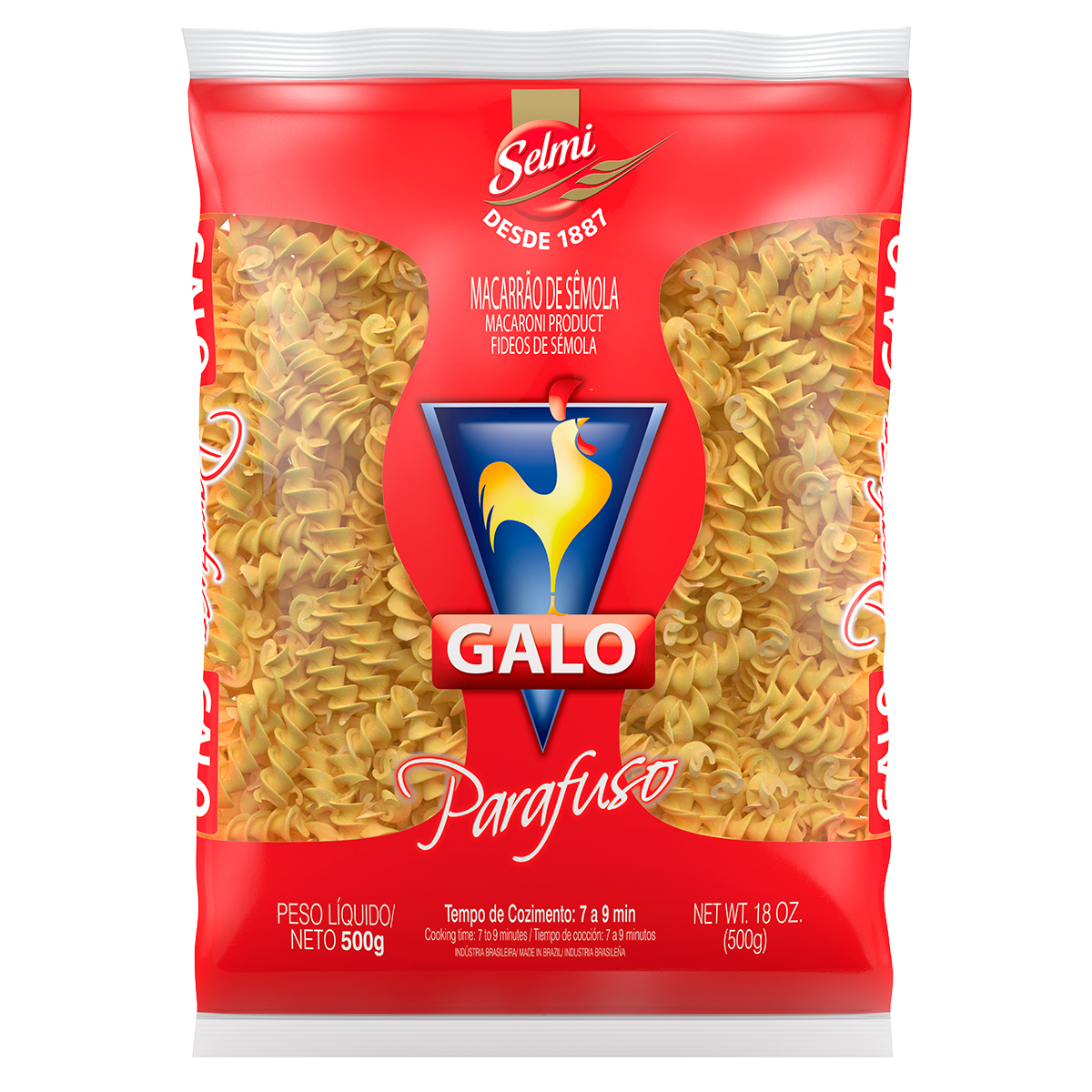 Macarr&atilde;o de S&ecirc;mola Parafuso Galo Pacote 500g