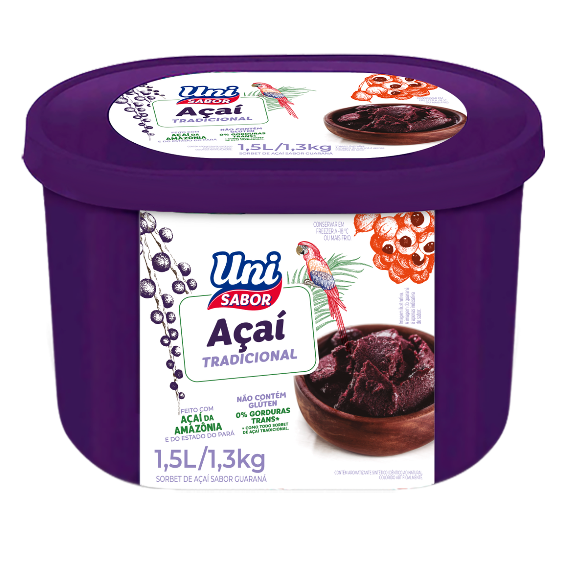 Açaí Tradicional Uni Sabor Pote 1,5l