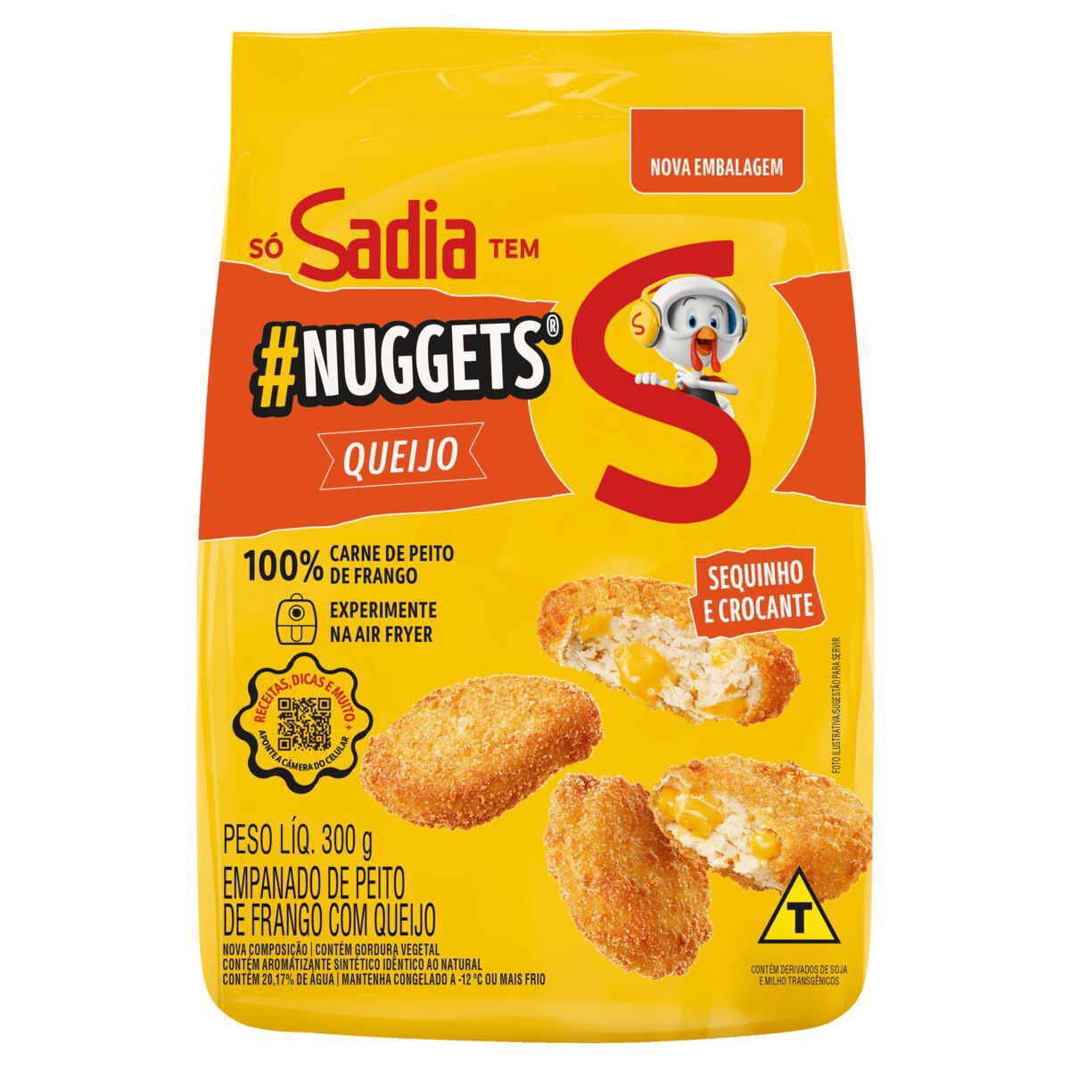 Empanado de Frango Nuggets Queijo Sadia Pacote 300g&nbsp;