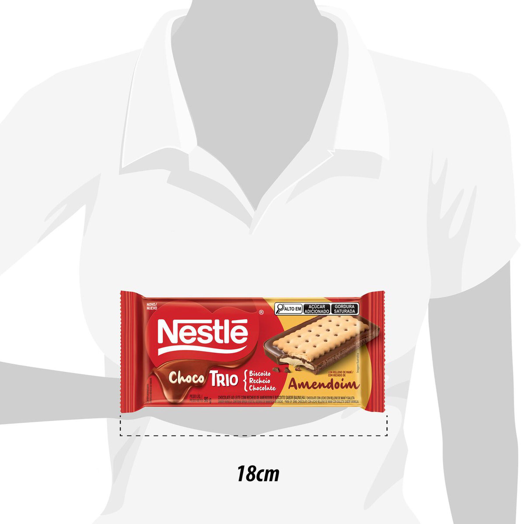 Chocotrio Nestlé Pasta Amendoim 90g