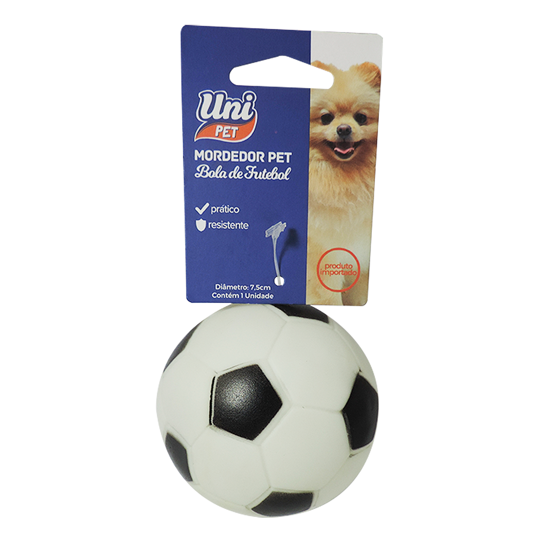 Mordedor Bola de Futebol Uni Pet 7,5cm