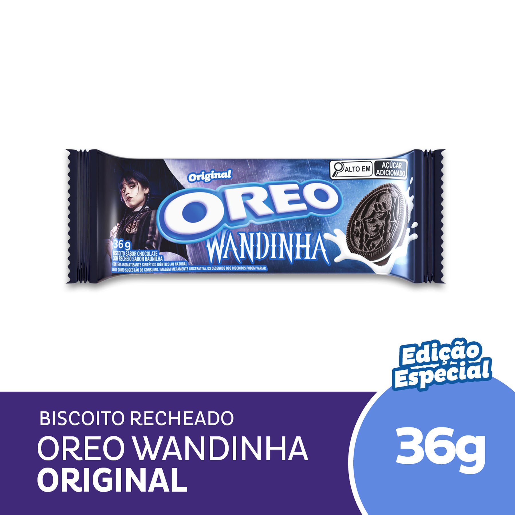 Biscoito Chocolate Recheio Baunilha Oreo Pacote 36g
