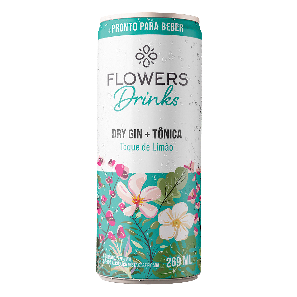 Gin T&ocirc;nica Lim&atilde;o Flowers Lata 269ml
