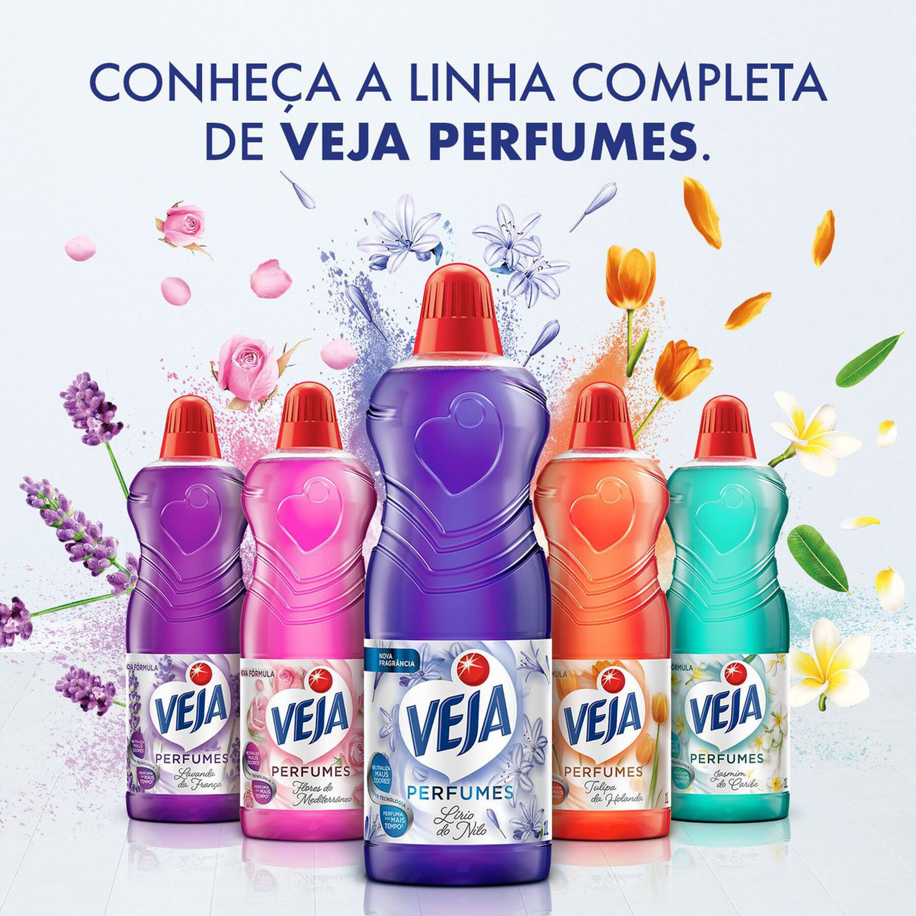 Limpador Perfumado Flores do Mediterrâneo Veja Perfumes Frasco 500ml