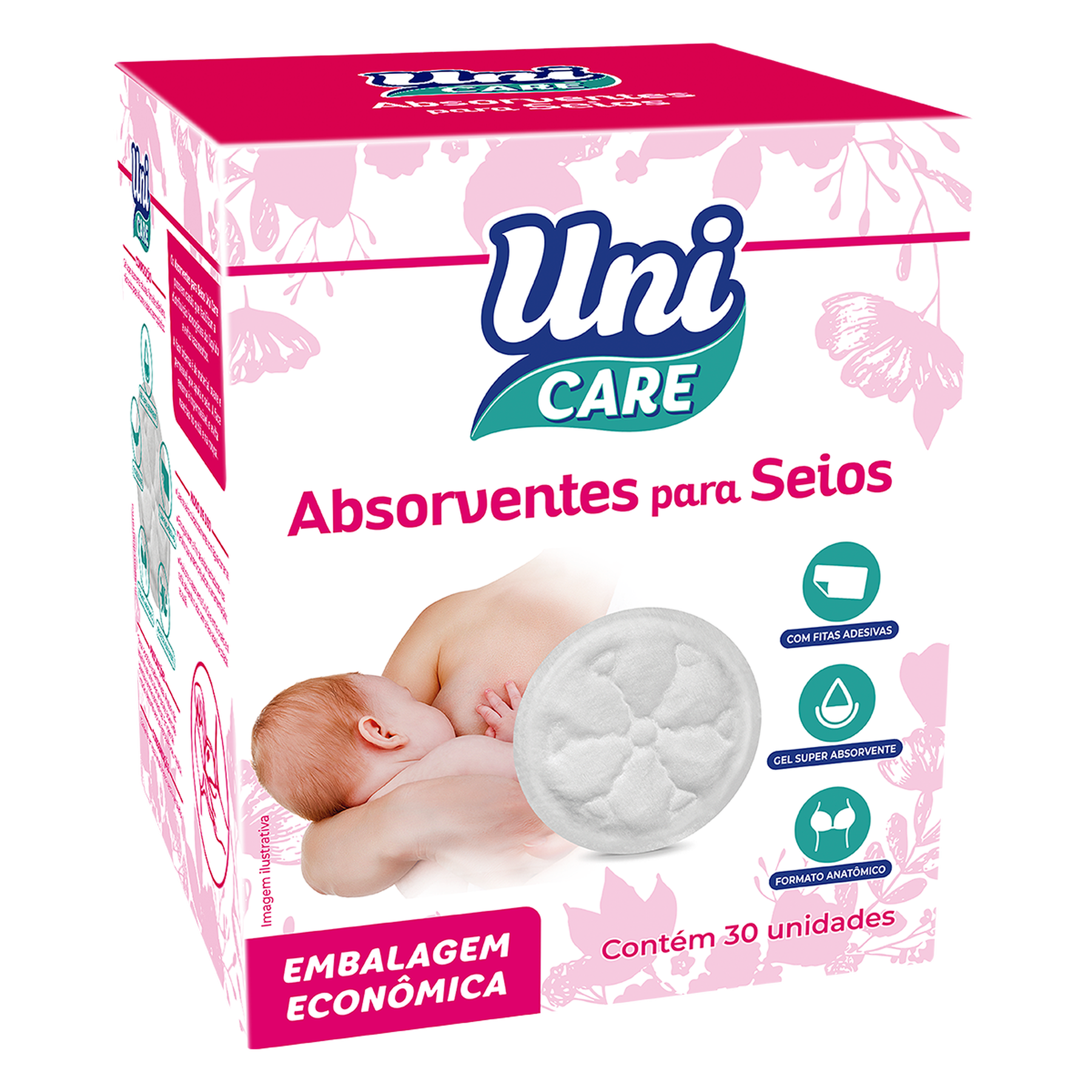 Absorvente para Seios Uni Care C/30 Unidades