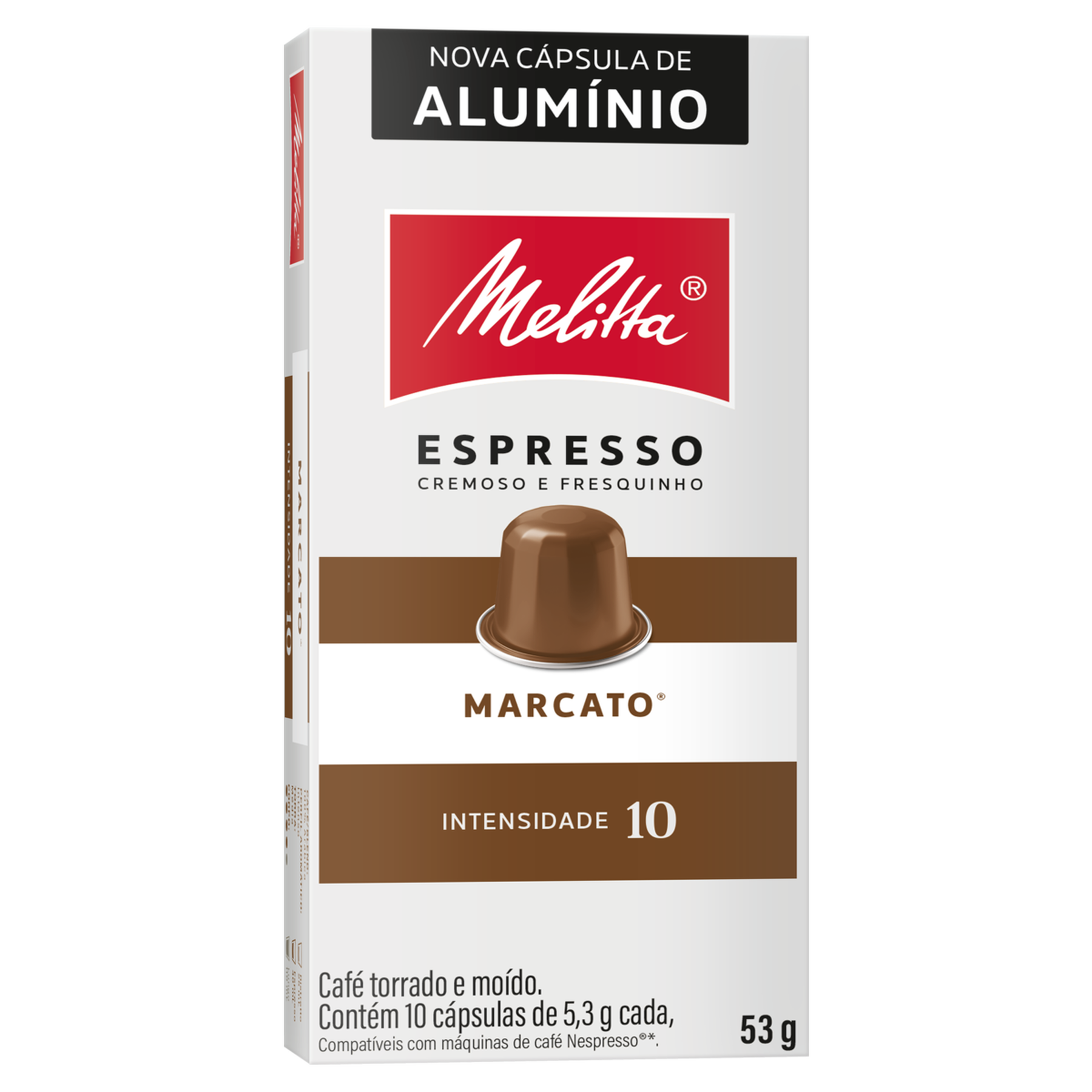 Café em Cápsula Torrado e Moído Espresso Marcato Melitta Caixa 53g C/10 Unidades