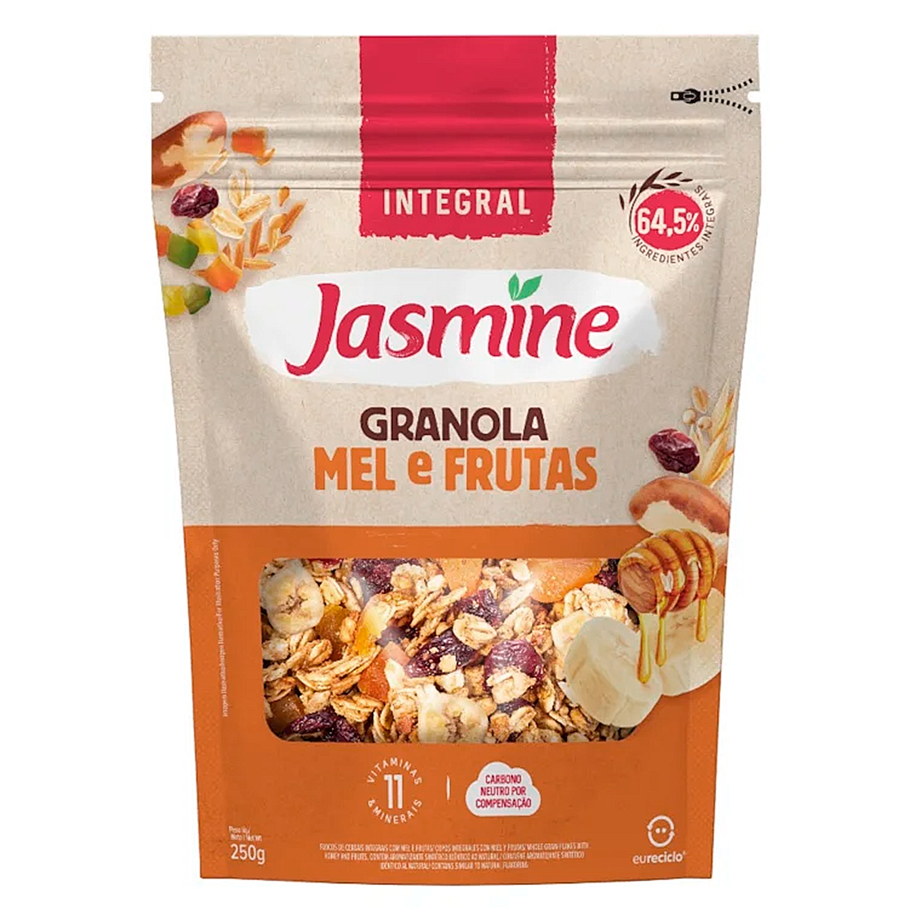 Granola Mel e Frutas Integral Jasmine Pouch 250g