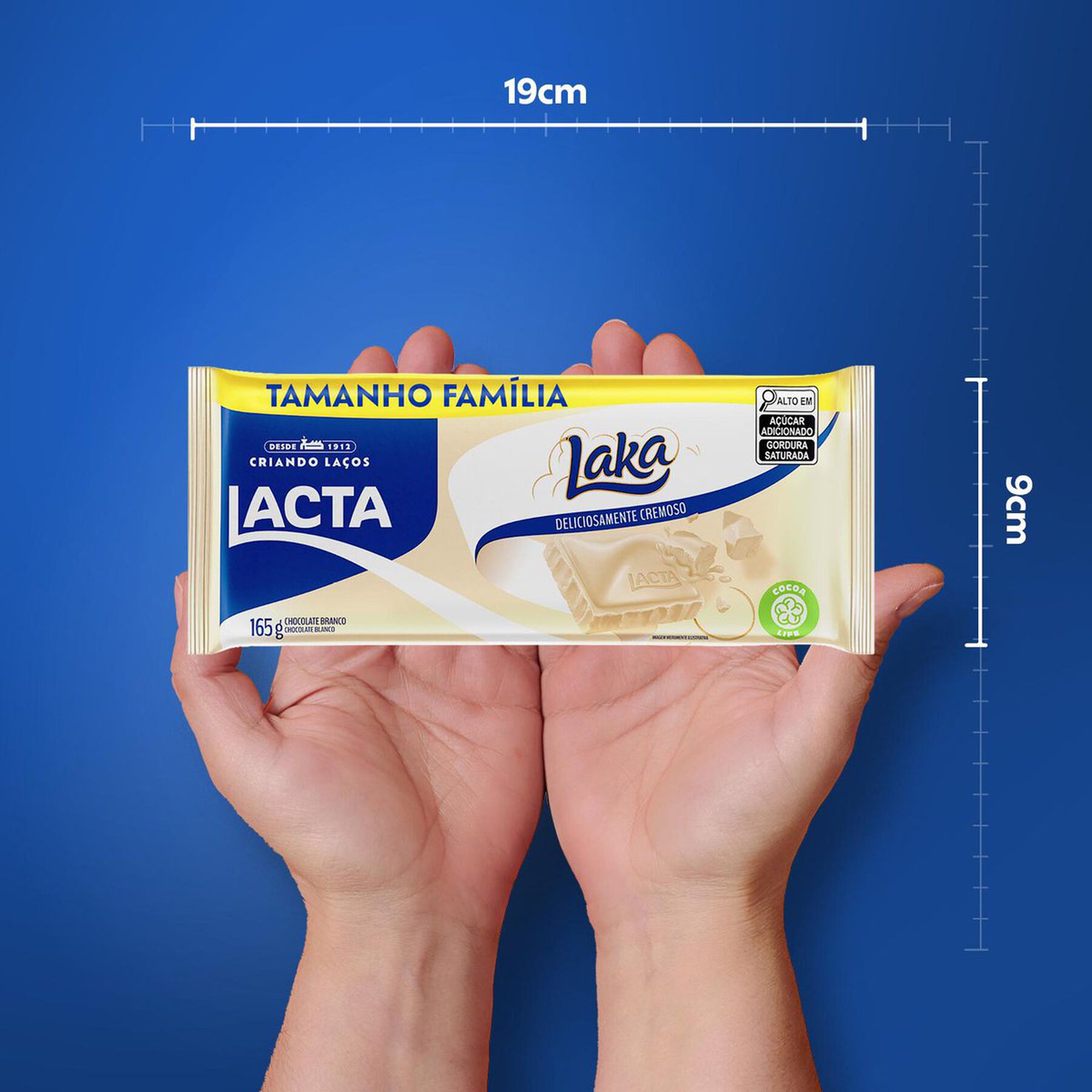 Barra de Chocolate Branco Lacta Laka Pacote 165g Tamanho Família