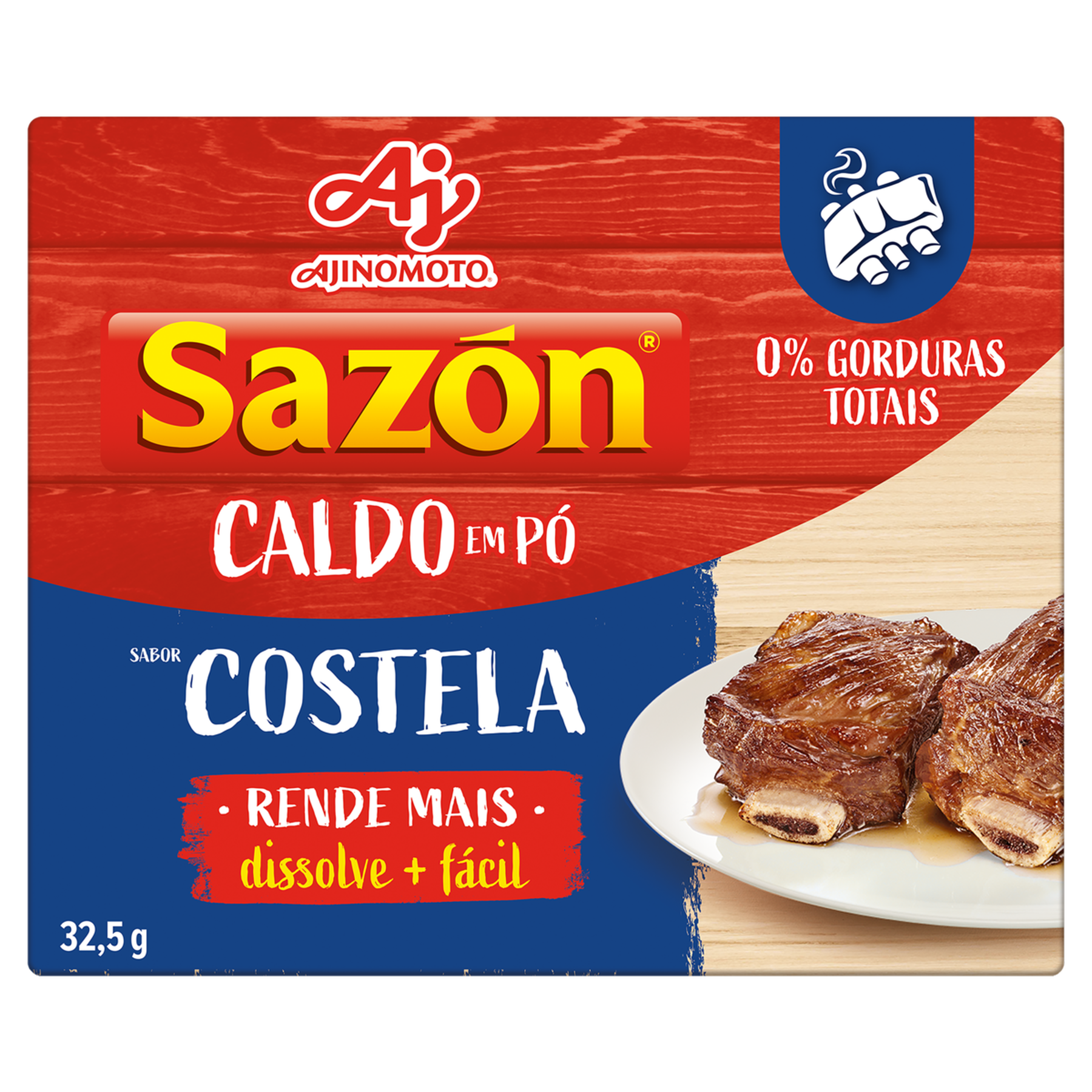 Caldo em P&oacute; Costela Saz&oacute;n Ajinomoto Caixa 32,5g
