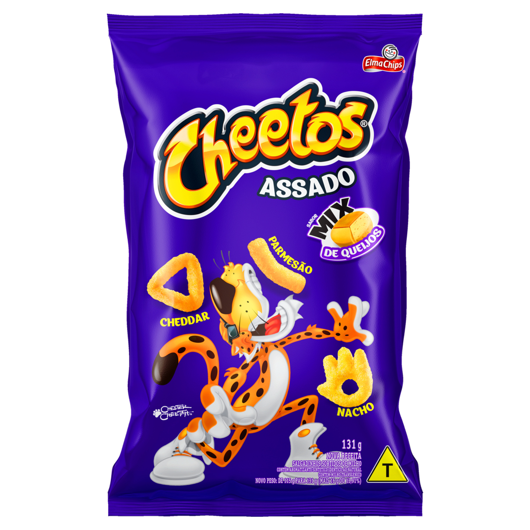 Salgadinho de Milho Mix de Queijos Cheetos Elma Chips Pacote 131g