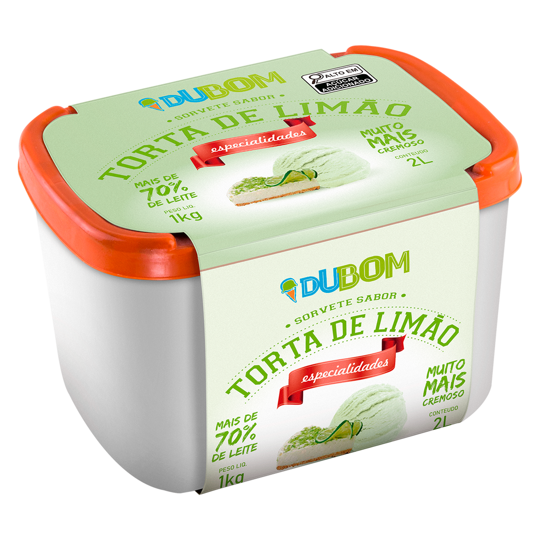 Sorvete Torta de Lim&atilde;o Dubom Pote 2l