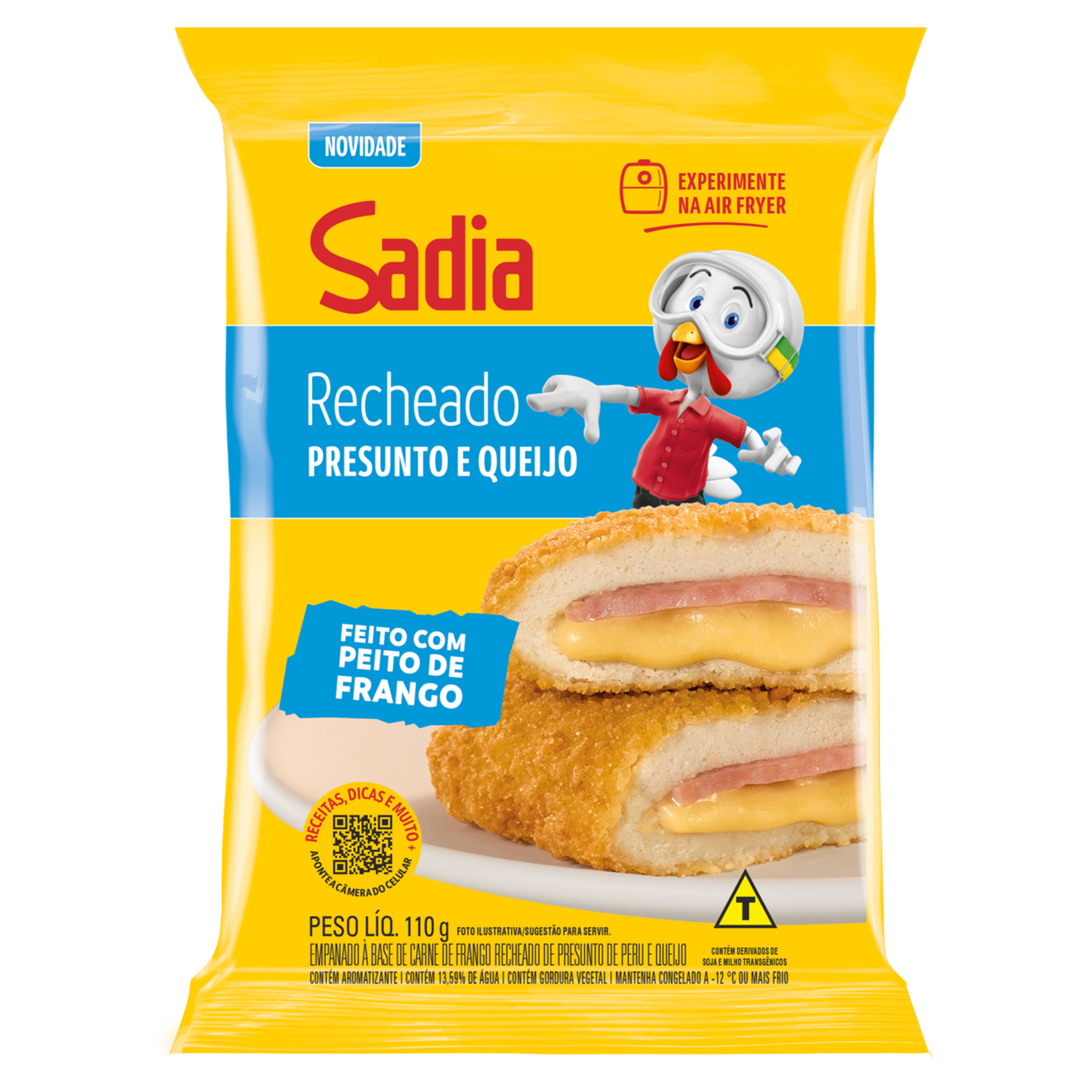 Empanado de Frango Recheado Presunto e Queijo Sadia Pacote 110g
