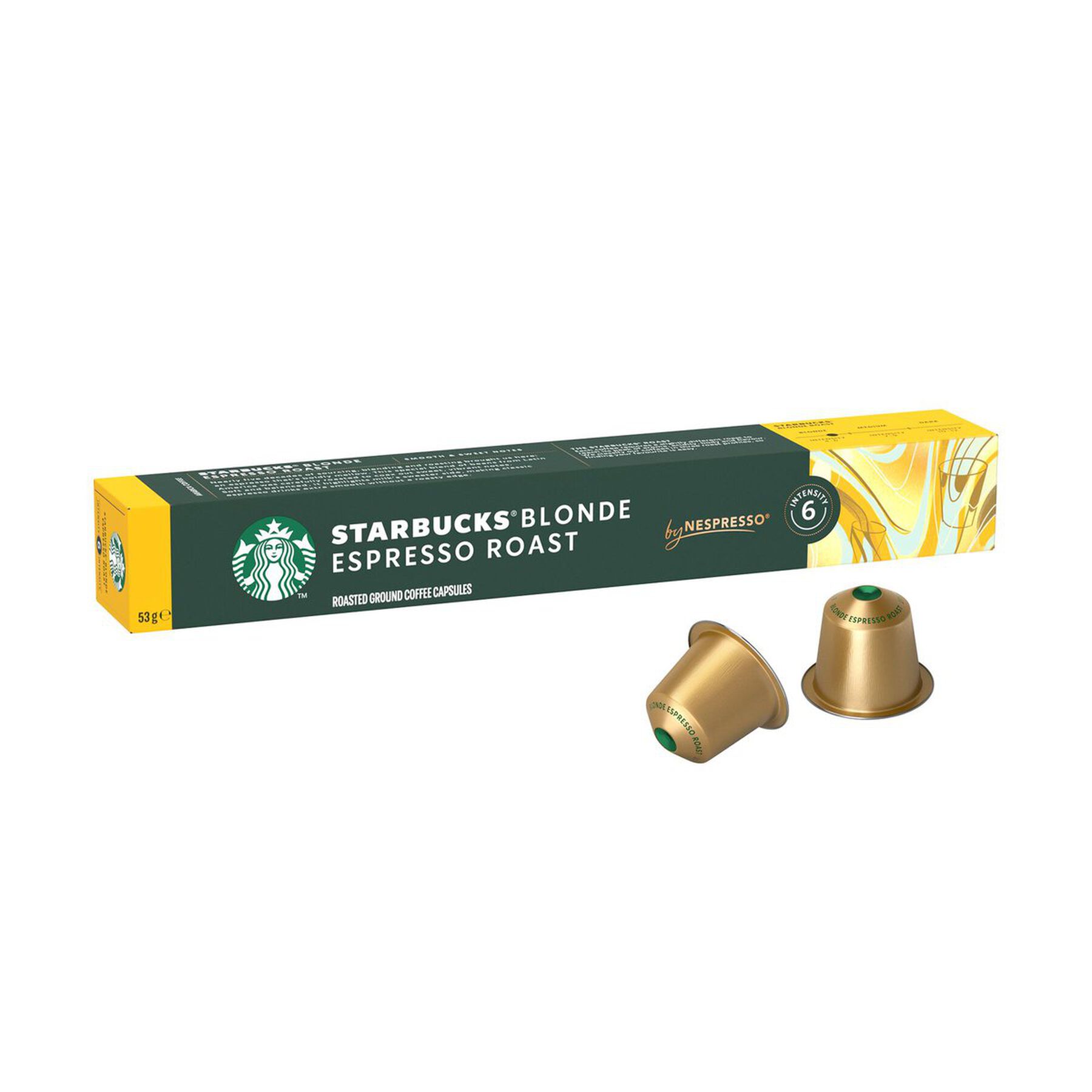 Caf&eacute; em C&aacute;psula Torrado e Mo&iacute;do Blonde Espresso Roast Starbucks Caixa 53g C/10 Unidades&nbsp;
