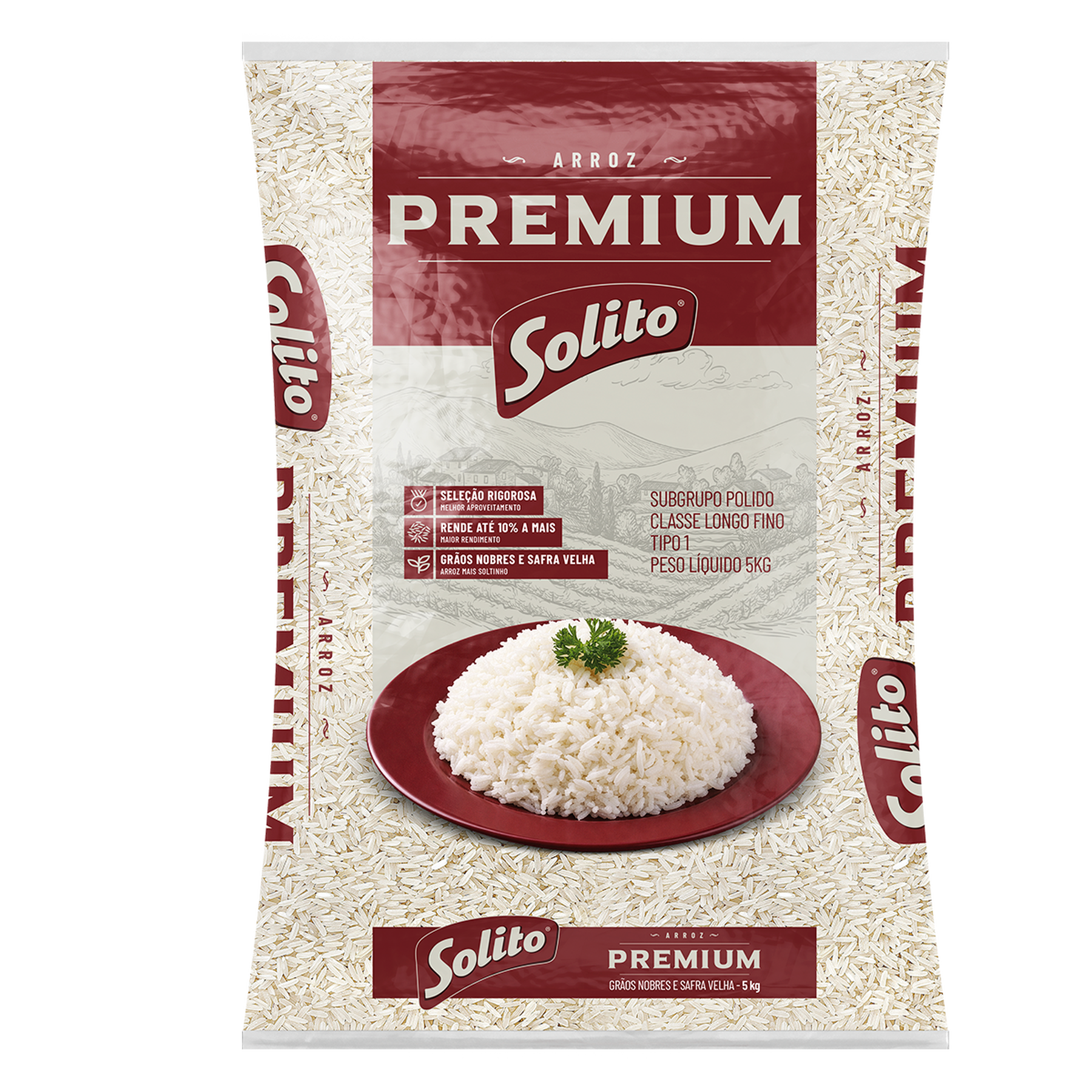Arroz Branco Premium Solito Tipo 1 Pacote 5kg