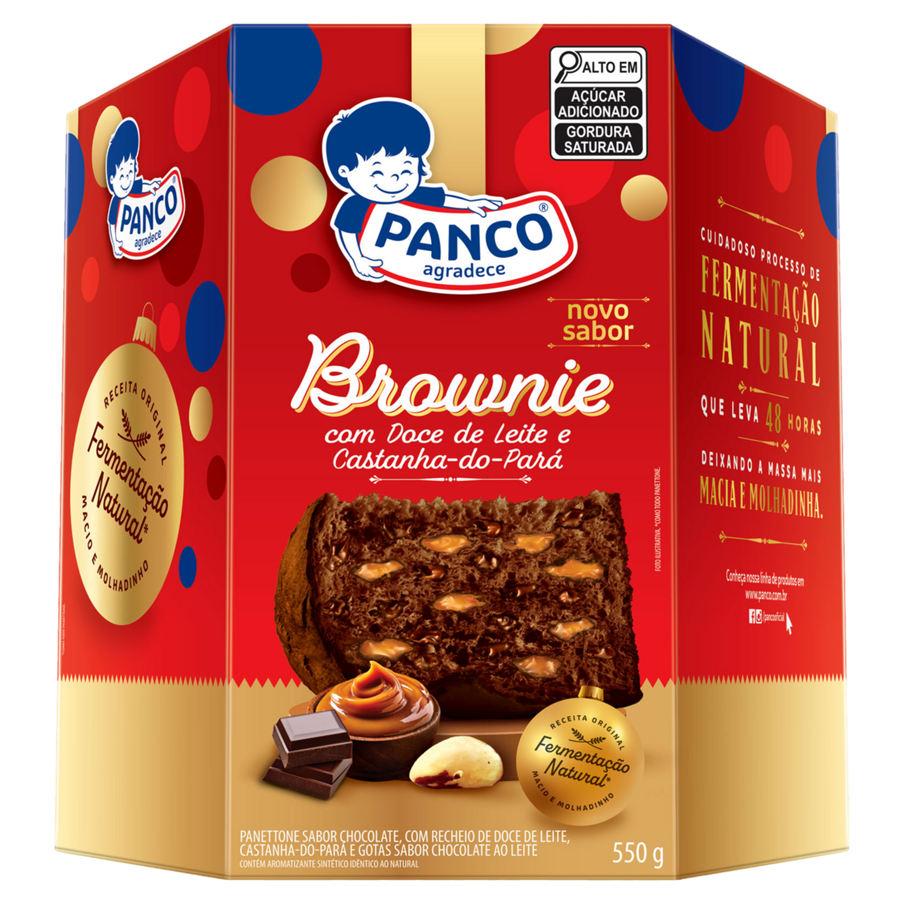 Panettone Recheado Brownie Panco Caixa 550g