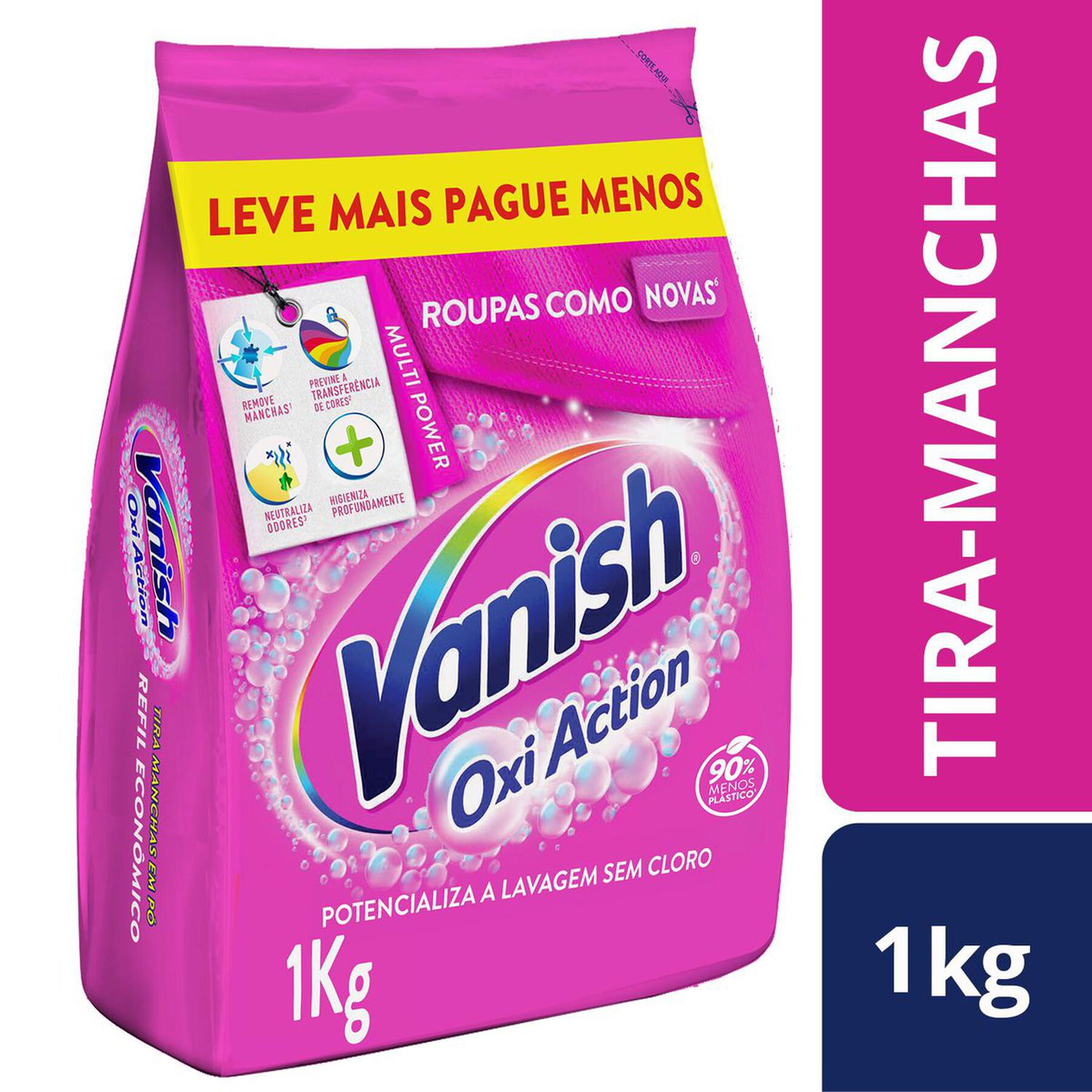 Tira-Manchas em Pó Vanish Oxi Action Pacote 1kg Refil Econômico