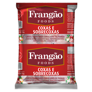 Coxas e Sobrecoxas de Frango Temperadas Frangão Foods Kg aprox. 1.300g