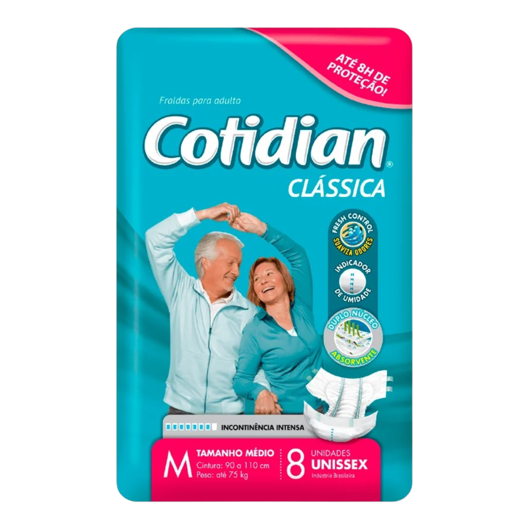 Fralda Adulto Cotidian Class M Pacote 8 Unidades