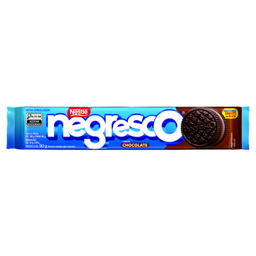 Biscoito Chocolate Recheio Chocolate Negresco Nestlé Pacote 90g