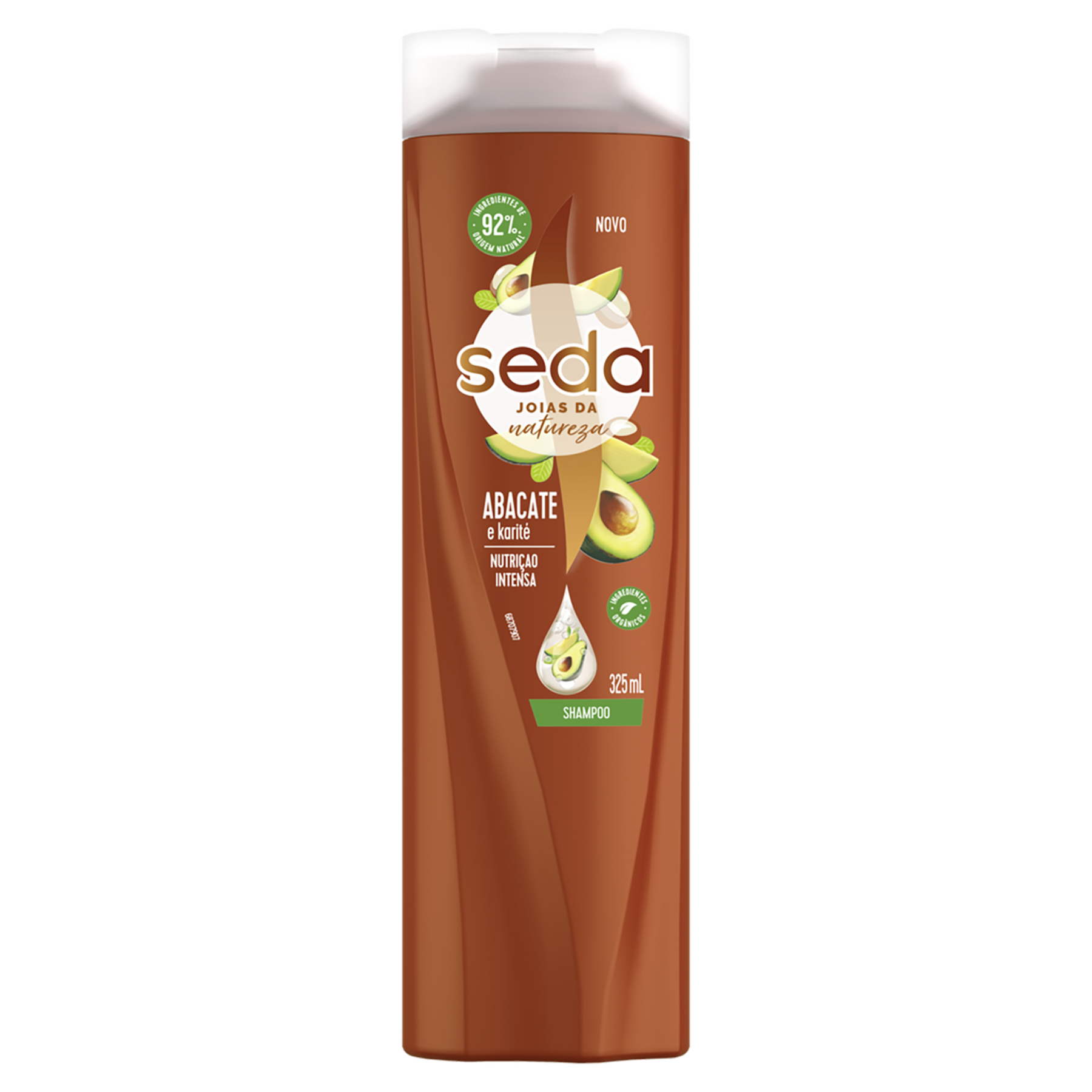 Shampoo Abacate e Karité Seda Joias da Natureza Frasco 325ml