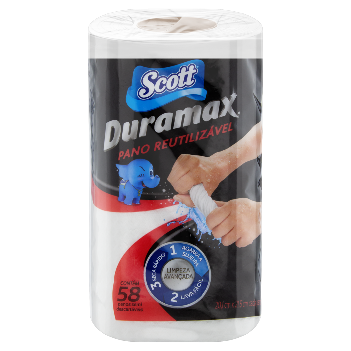 Pano Reutiliz&aacute;vel Scott Duramax 20.1cm x 21.5cm Pacote C/58 Unidades