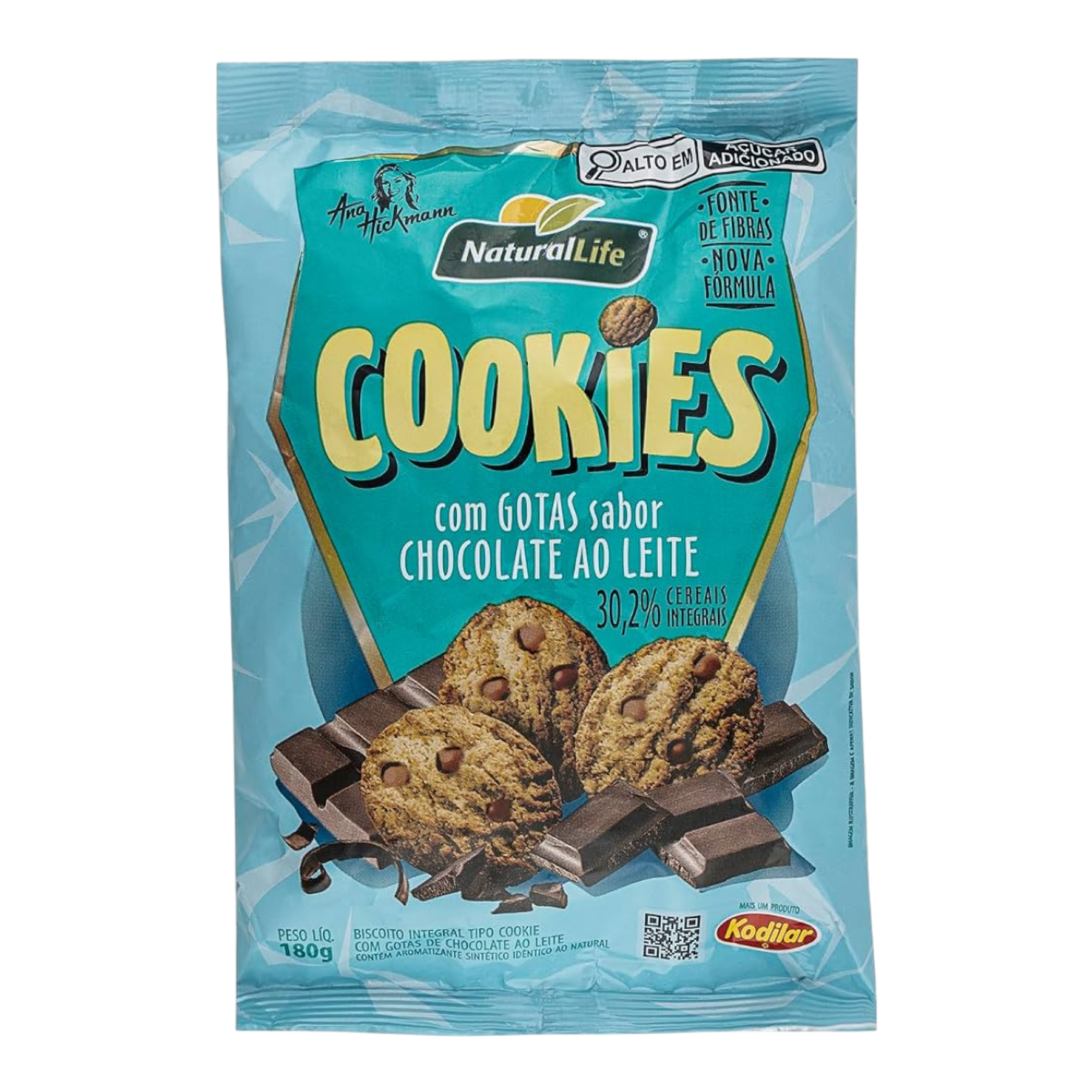 Cookies Gotas Chocolate ao Leite Kodilar Natural Life Pacote 180g