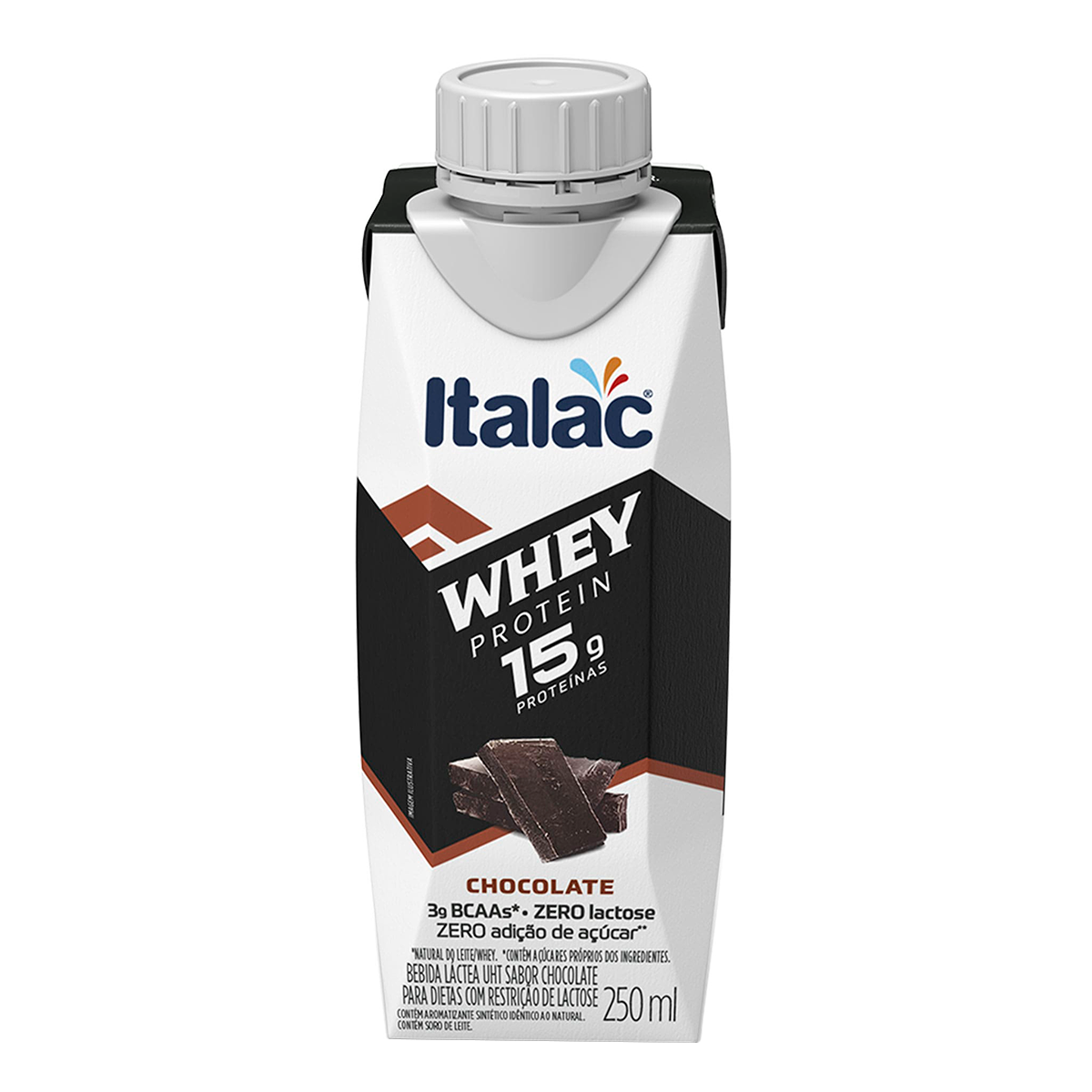 Bebida L&aacute;ctea UHT Chocolate Whey Protein 15g Italac Caixa 250ml