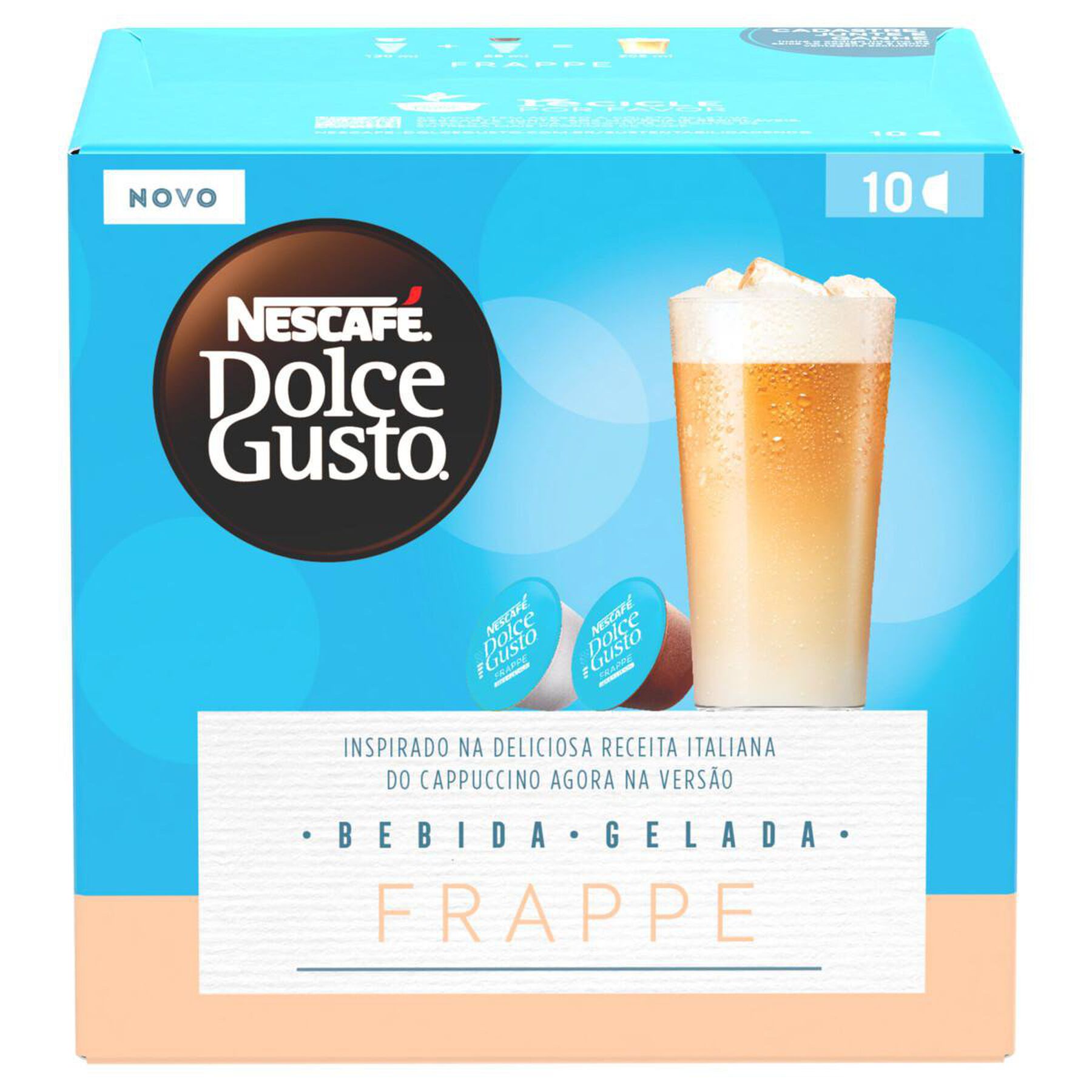 Bebida &agrave; Base de Caf&eacute; em C&aacute;psula Frappe Nescaf&eacute; Dolce Gusto Caixa C/10 Unidades