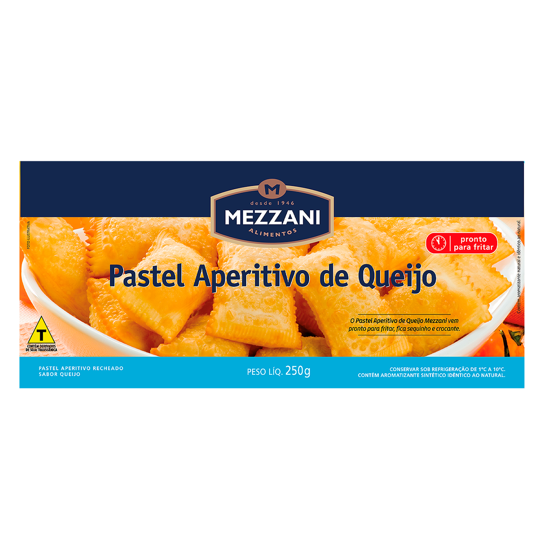 Pastel Aperitivo de Queijo Mezzani Caixa 250g