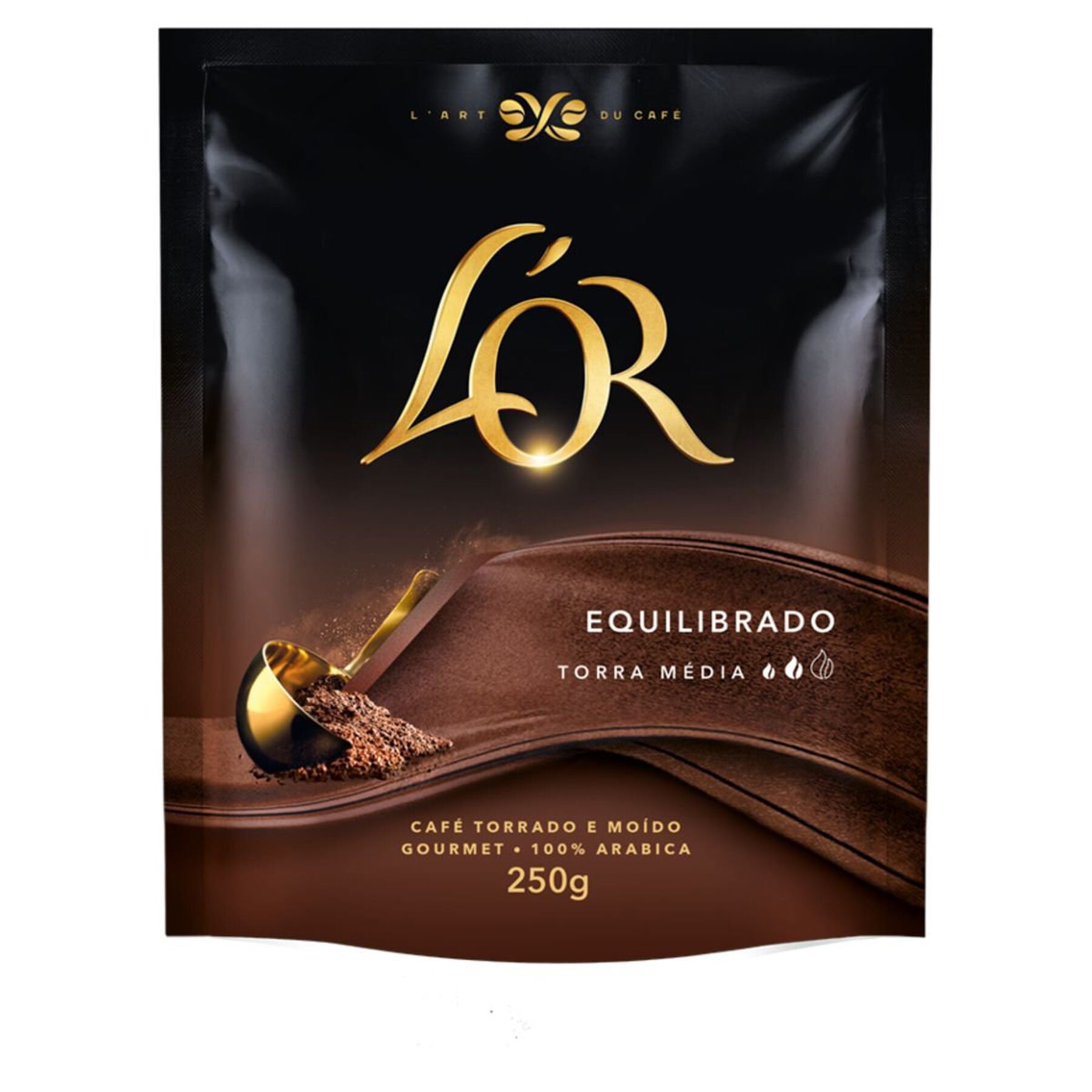 Caf&eacute; Torrado e Mo&iacute;do Equilibrado Torra M&eacute;dia L'or Gourmet Sach&ecirc; 250g