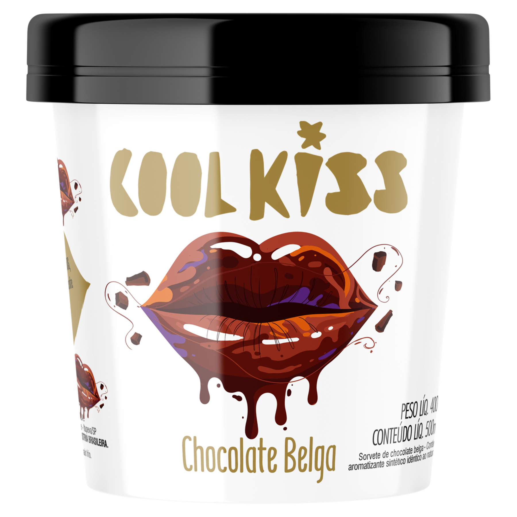 Sorvete Chocolate Belga Cool Kiss Pote 500ml