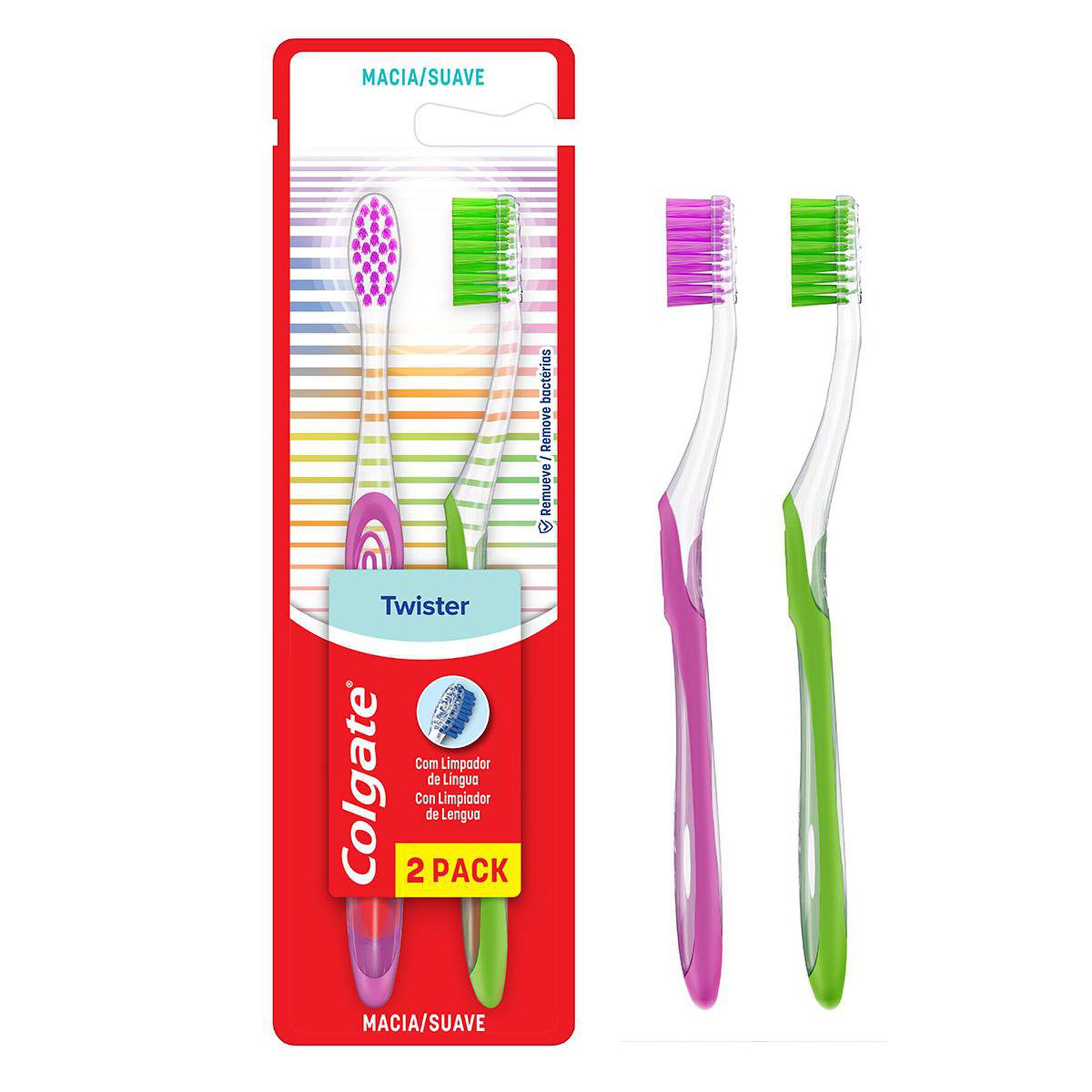 Escova Dental Macia Twister Colgate C/2 Unidades