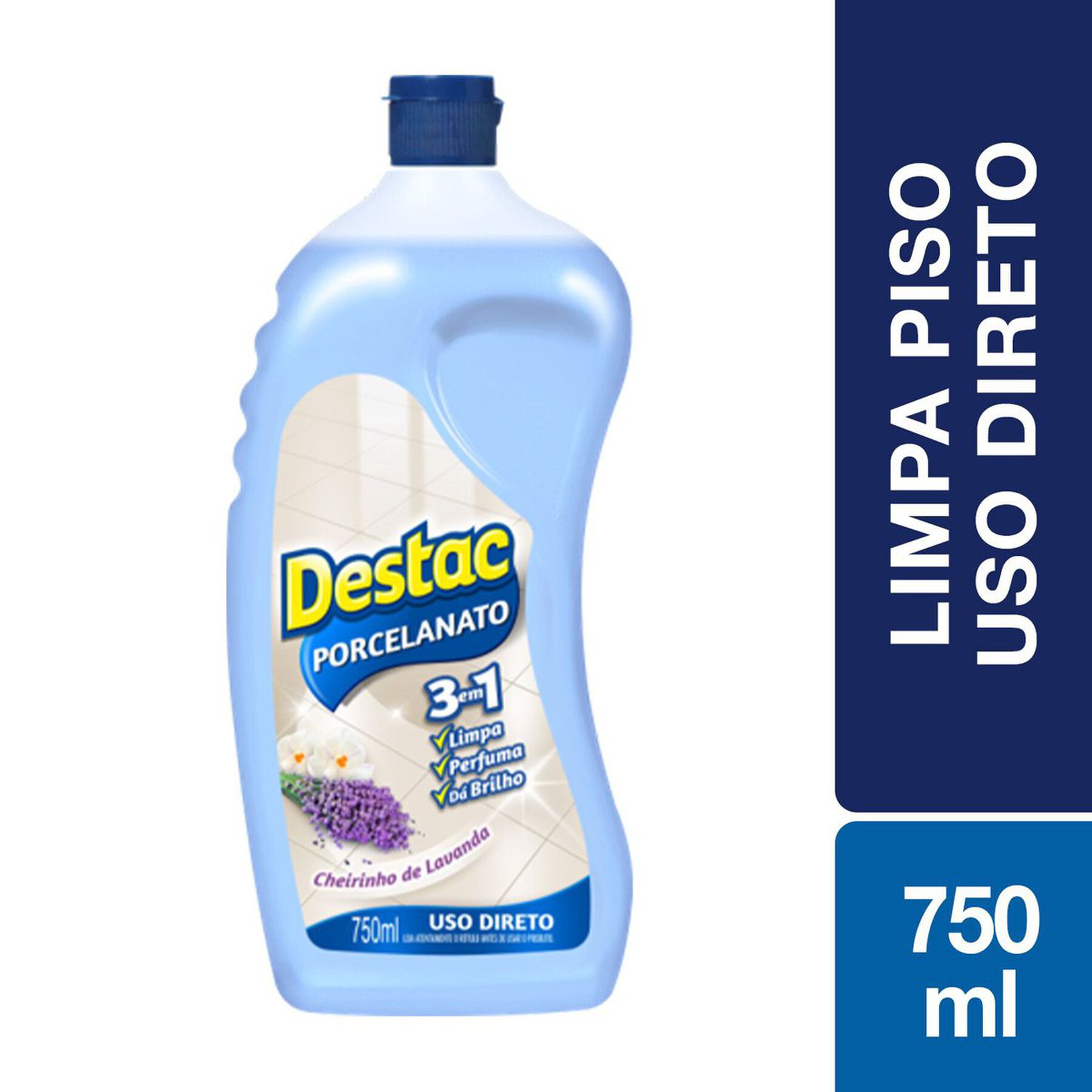 Limpador para Pisos Porcelanato Cheirinho de Lavanda Destac Squeeze 750ml